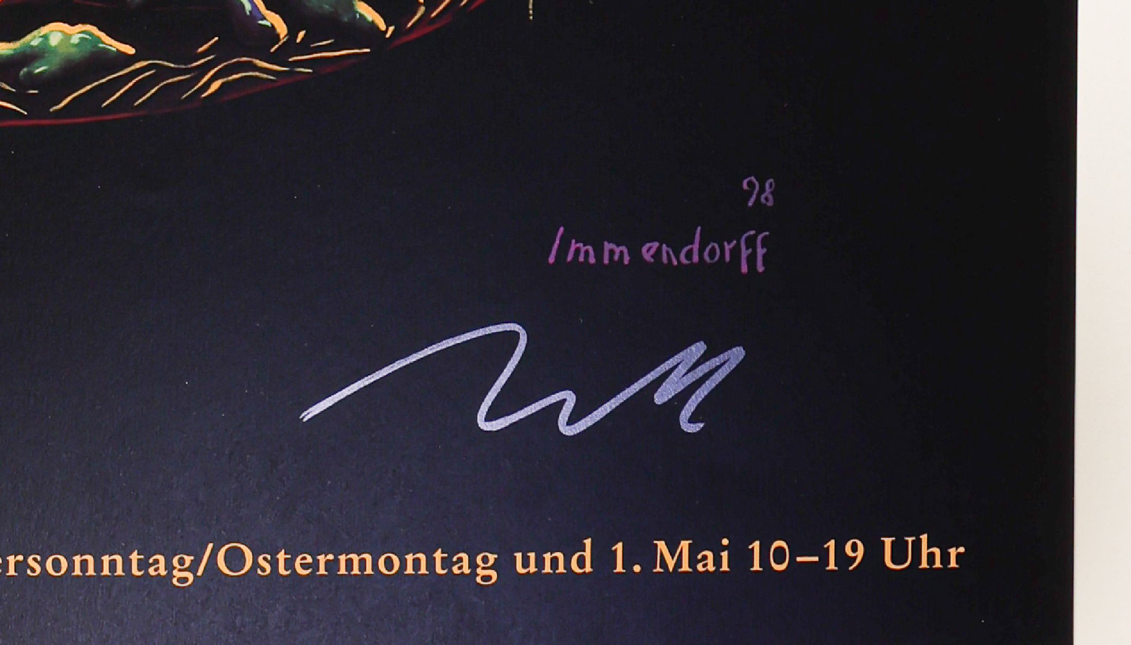 Detail a: Jörg Immendorf, 1945 - 2007, Offsetlitho auf Papier, handsigniert, aus 2000, nur wenige handsignierte Exemplare, ca. 84x59,9 cm