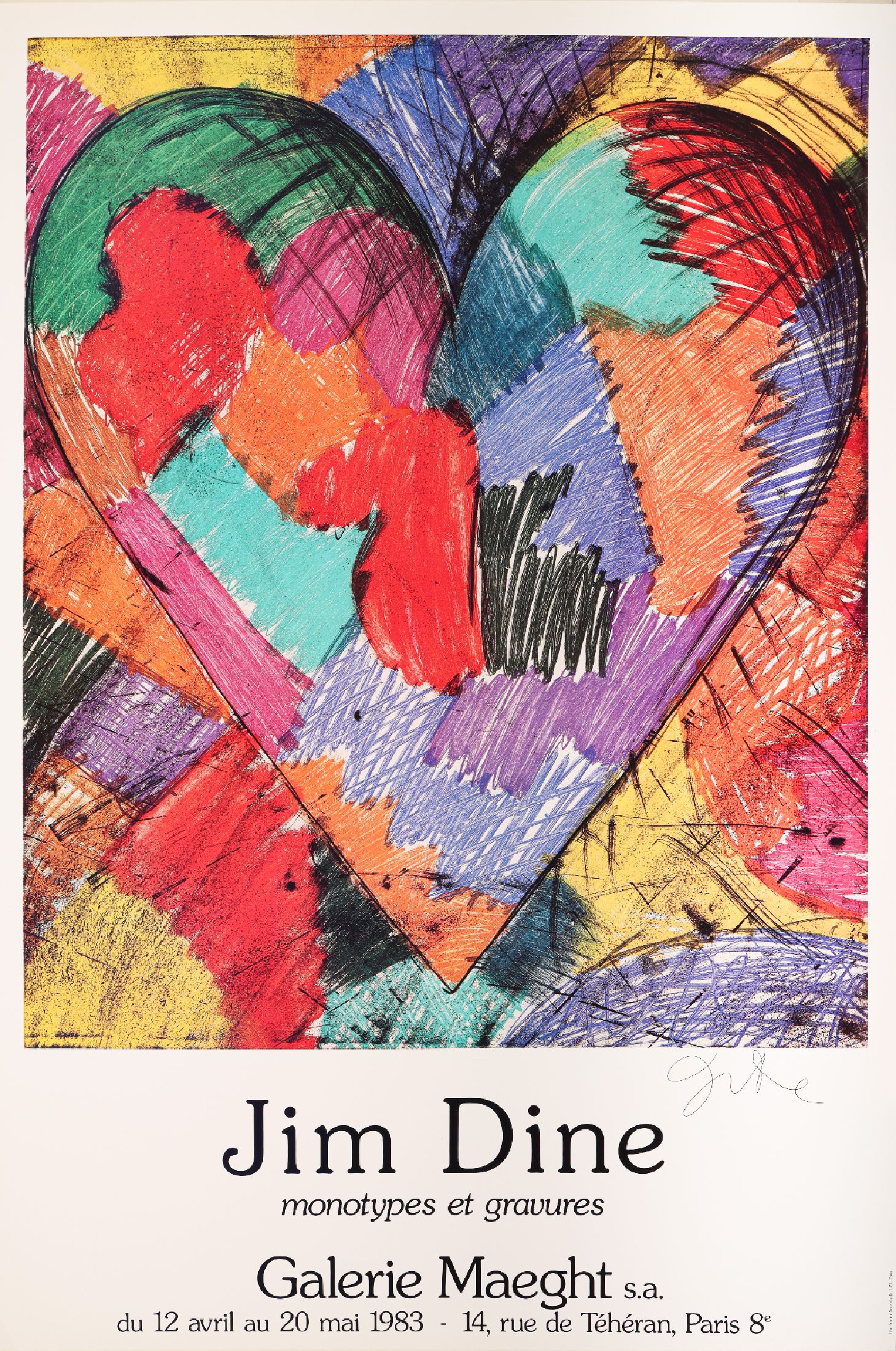 Jim Dine, geb. 1935, Offsetlitho auf Papier , aus 1983, nur wenige handsign. Exemplare, ca. 79x53,5 cm