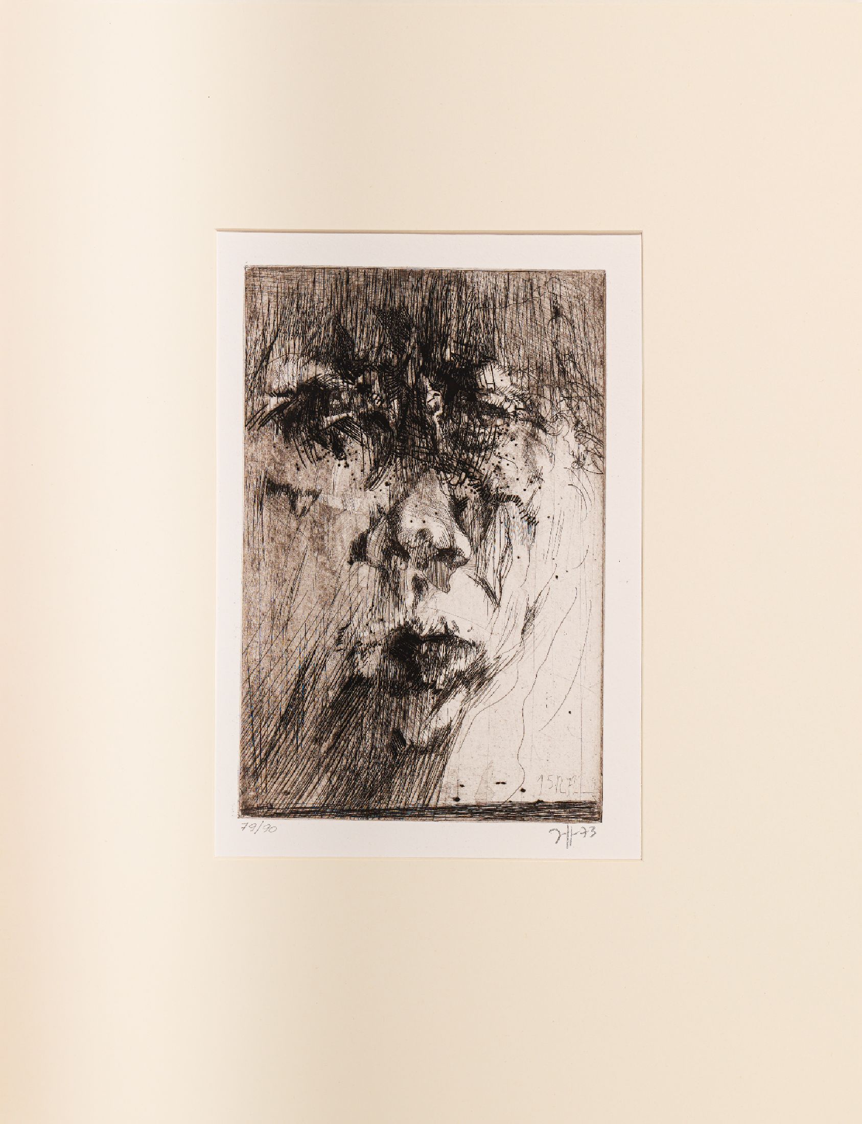 Horst Janssen, 1929-1995, "Hanno`s Tod", Radierung, 1972 entstanden, wurde allerdings erst 1973 verlegt und gedruckt, es handelt sich ...