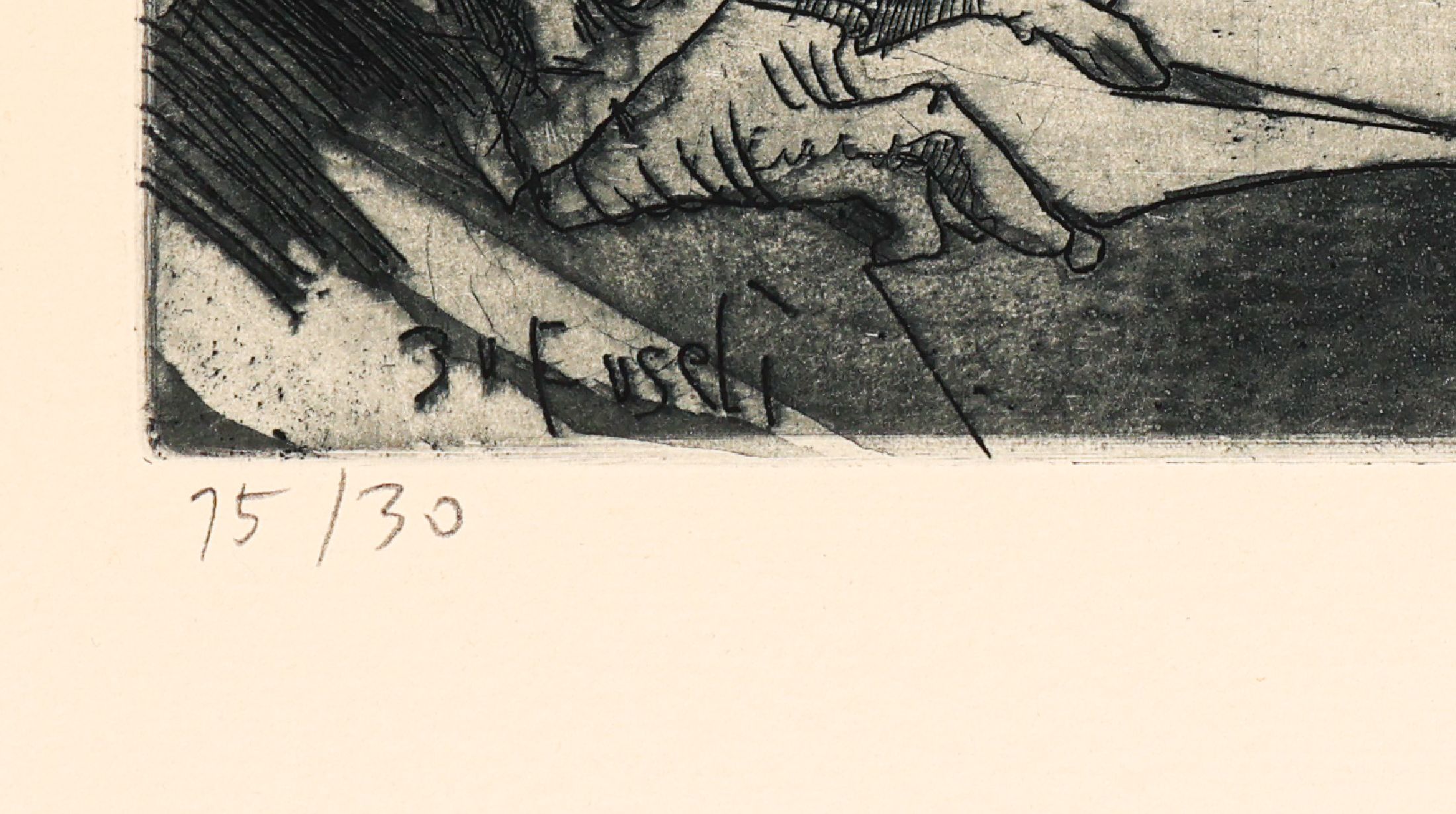 Detail a: Horst Janssen, 1929 - 1995, Erotik Radierung, handsign., num. 15/30, aus dem Radierzyklus "Der Alp-Variationen zu Heinrich Füssli", aus ...
