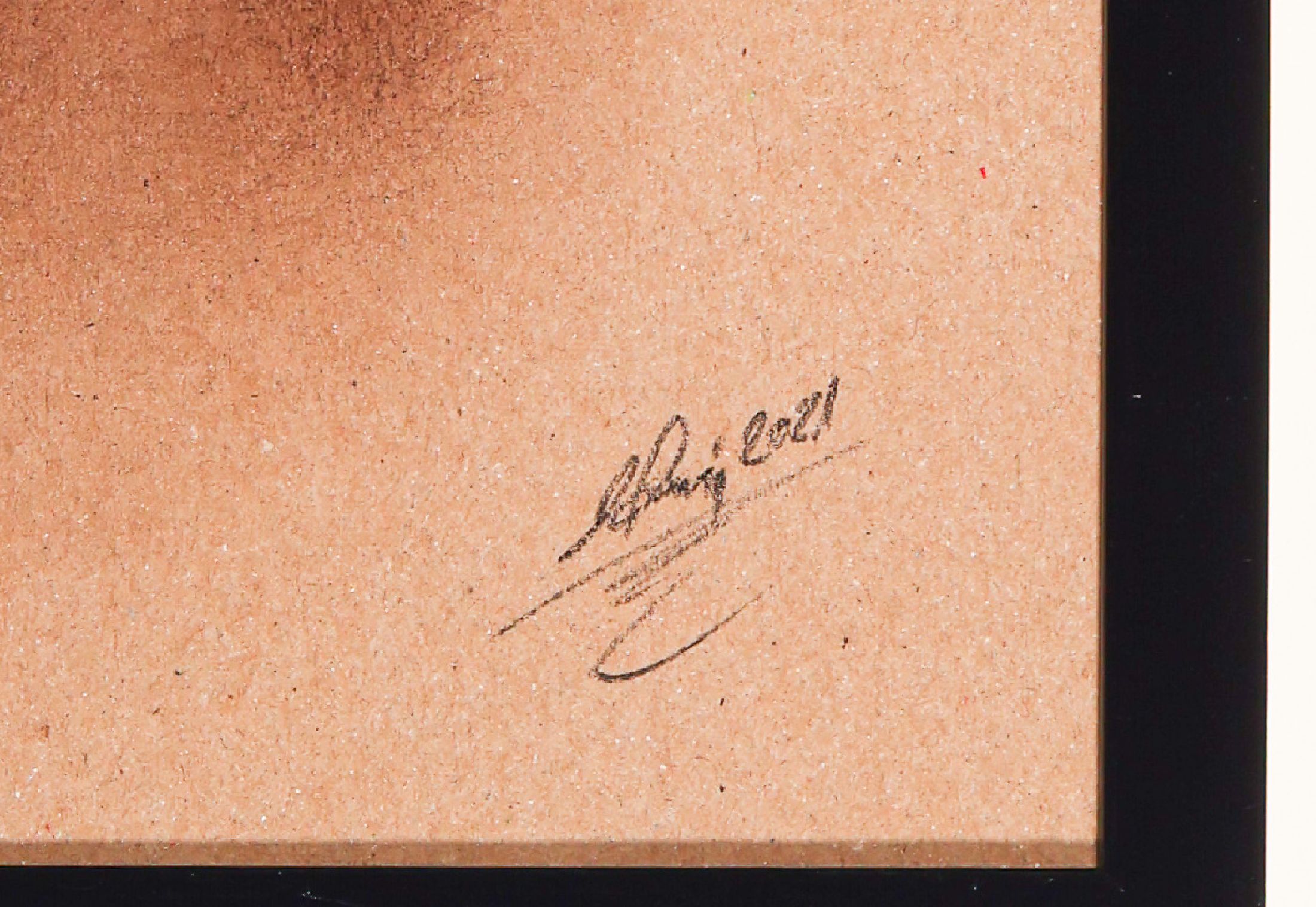 Detail a: Denis Prenzel, geb. 1971, Pastellzeichnung auf dickem Papier, handsigniert, Akt, ,dat. 2021, Blattgr. 30 x 40 cm, unter Glas, Rahmen, Denis Prenzel ...