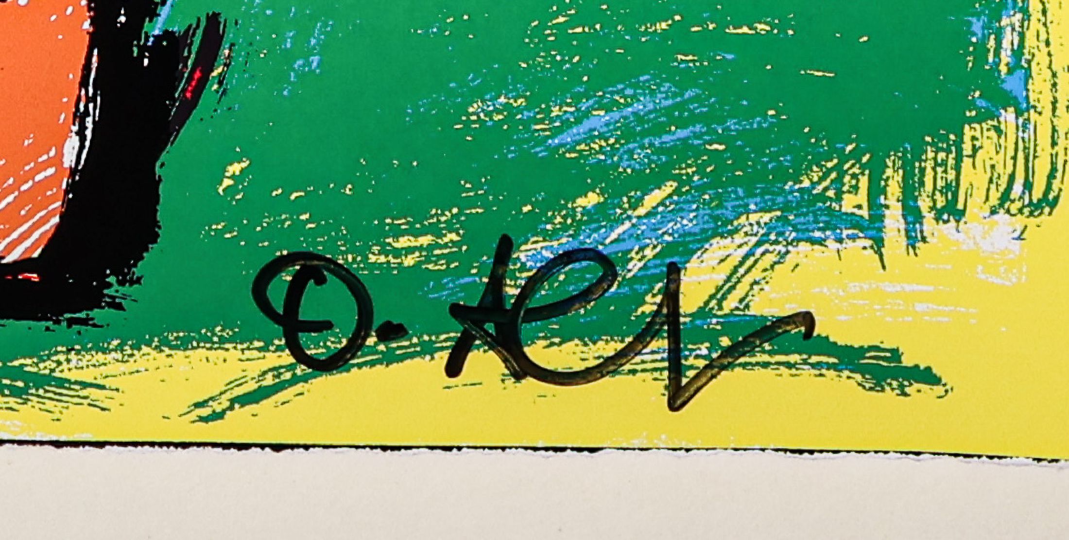 Detail a: Otmar Alt, geb. 1940, Offsetlitho auf Papier, zwei bunte Vögel, handsigniert, ca. 45.5 x 40 cm