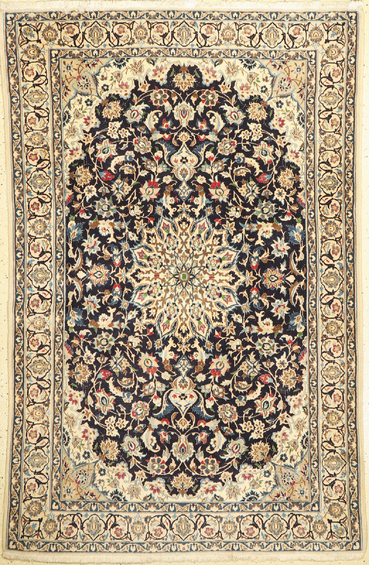 Nain fein(9 La), Persien, ca. 50 Jahre, Korkwolle mit Seide, ca. 195 x 130 cm, EHZ: 1-2