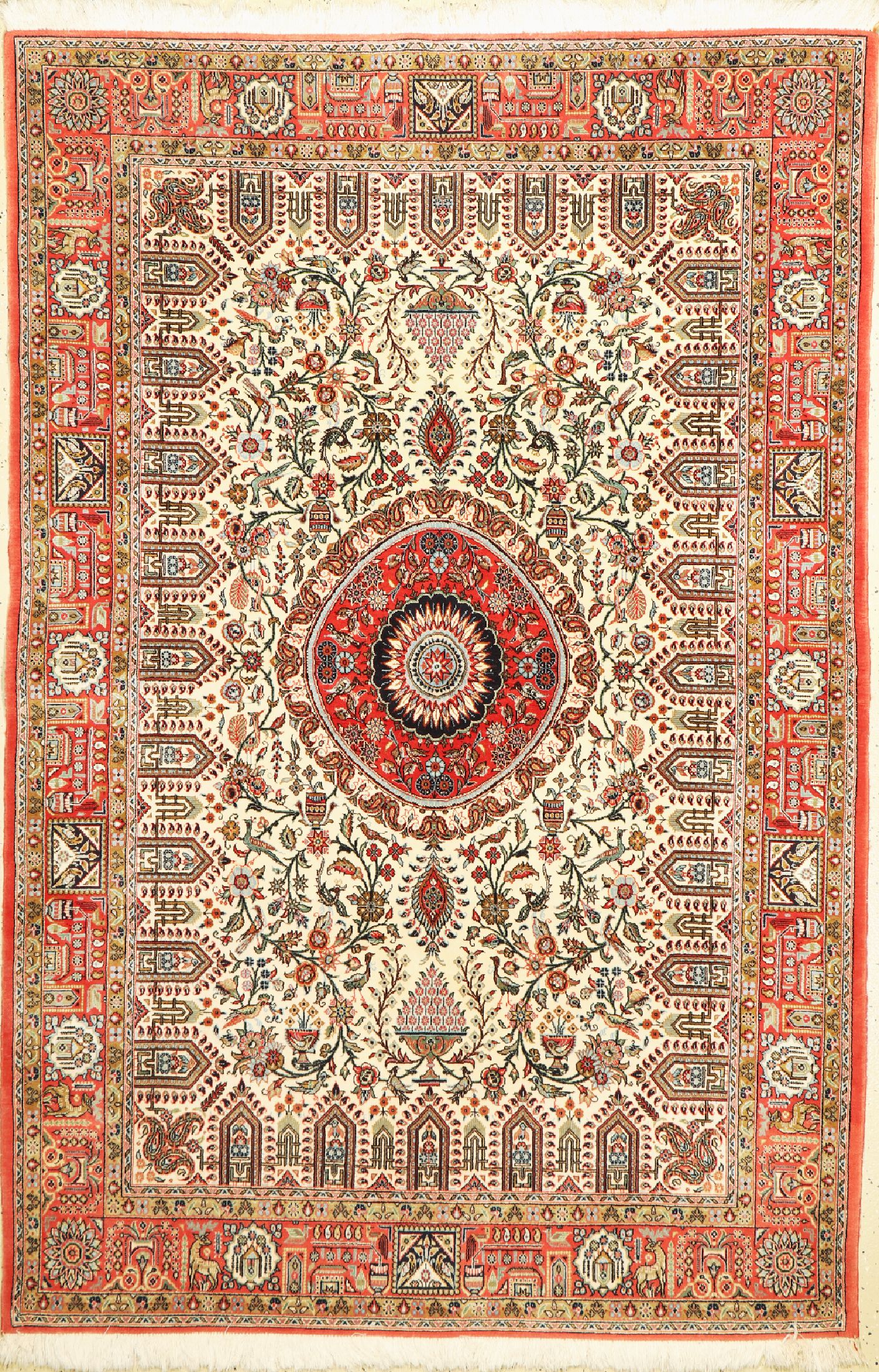 Ghom Kork, Persien, ca. 50 Jahre, Korkwolle, ca. 220 x 145 cm, EHZ: 1-2