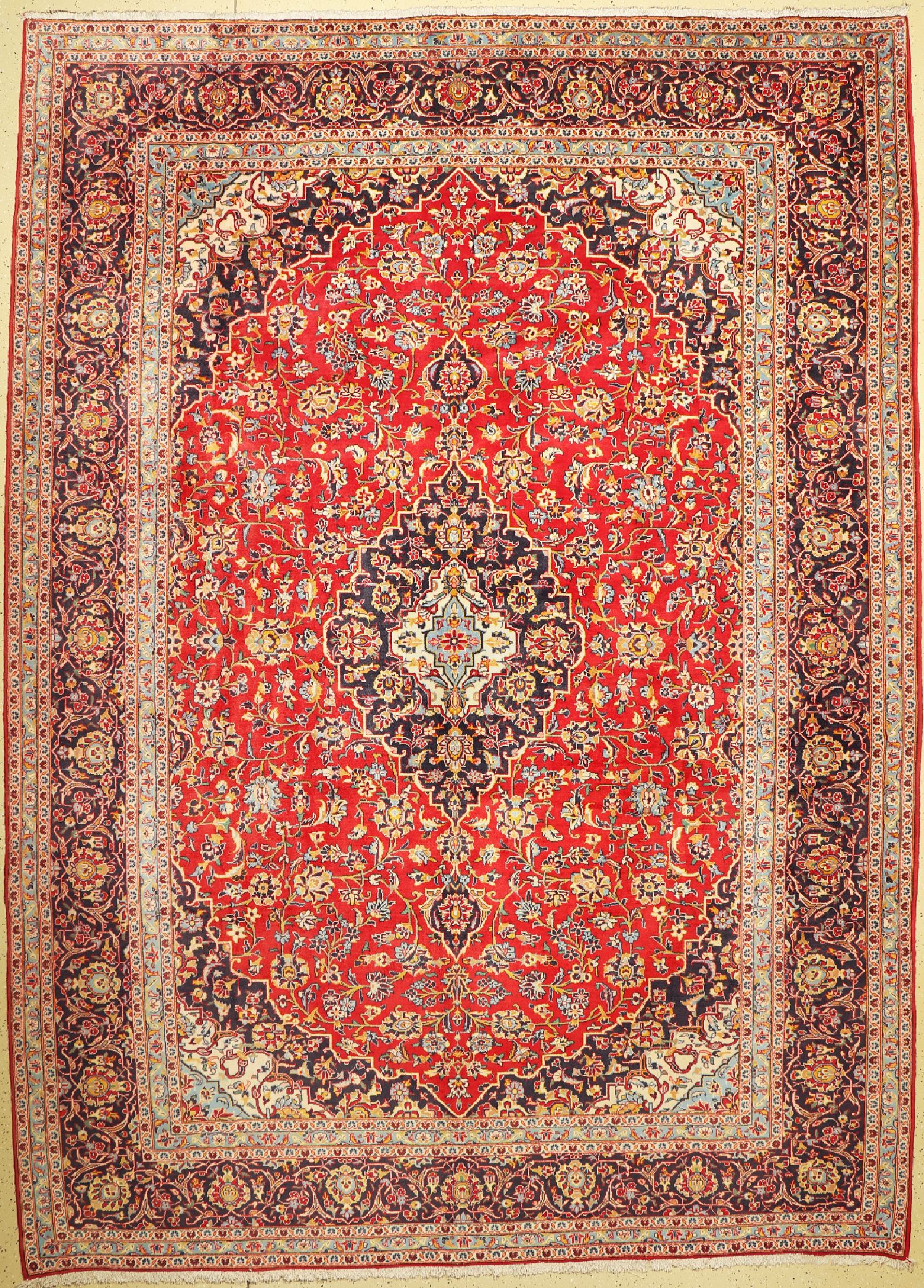 Keschan, Persien, ca. 50 Jahre, Wolle auf Baumwolle, ca. 400 x 294 cm, EHZ: 1-2