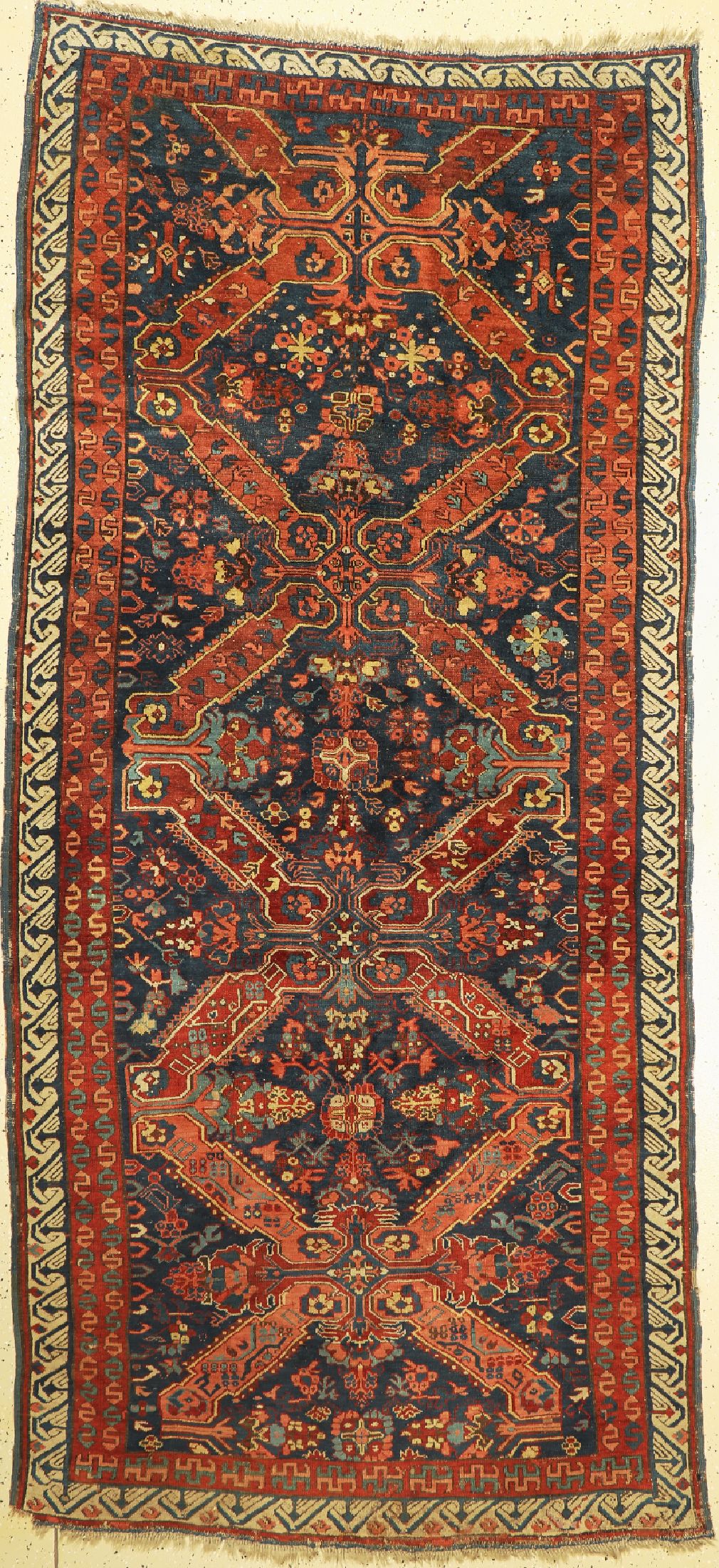 Seychur antik, Kaukasus, 19.Jhd, Wolle auf Wolle, ca. 310 x 145 cm, EHZ: 3