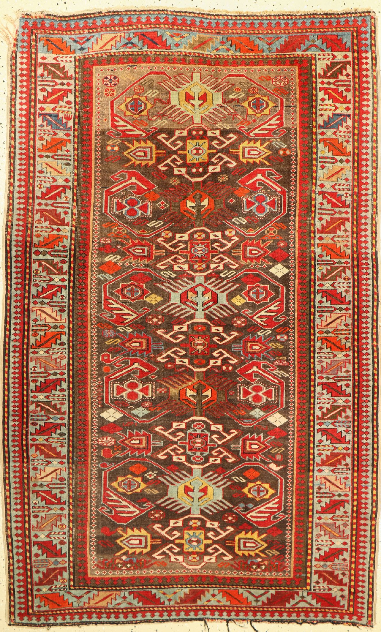 Schirwan antik, Kaukasus, um 1900, Wolle auf Wolle, ca. 190 x 120 cm, EHZ: 3-4