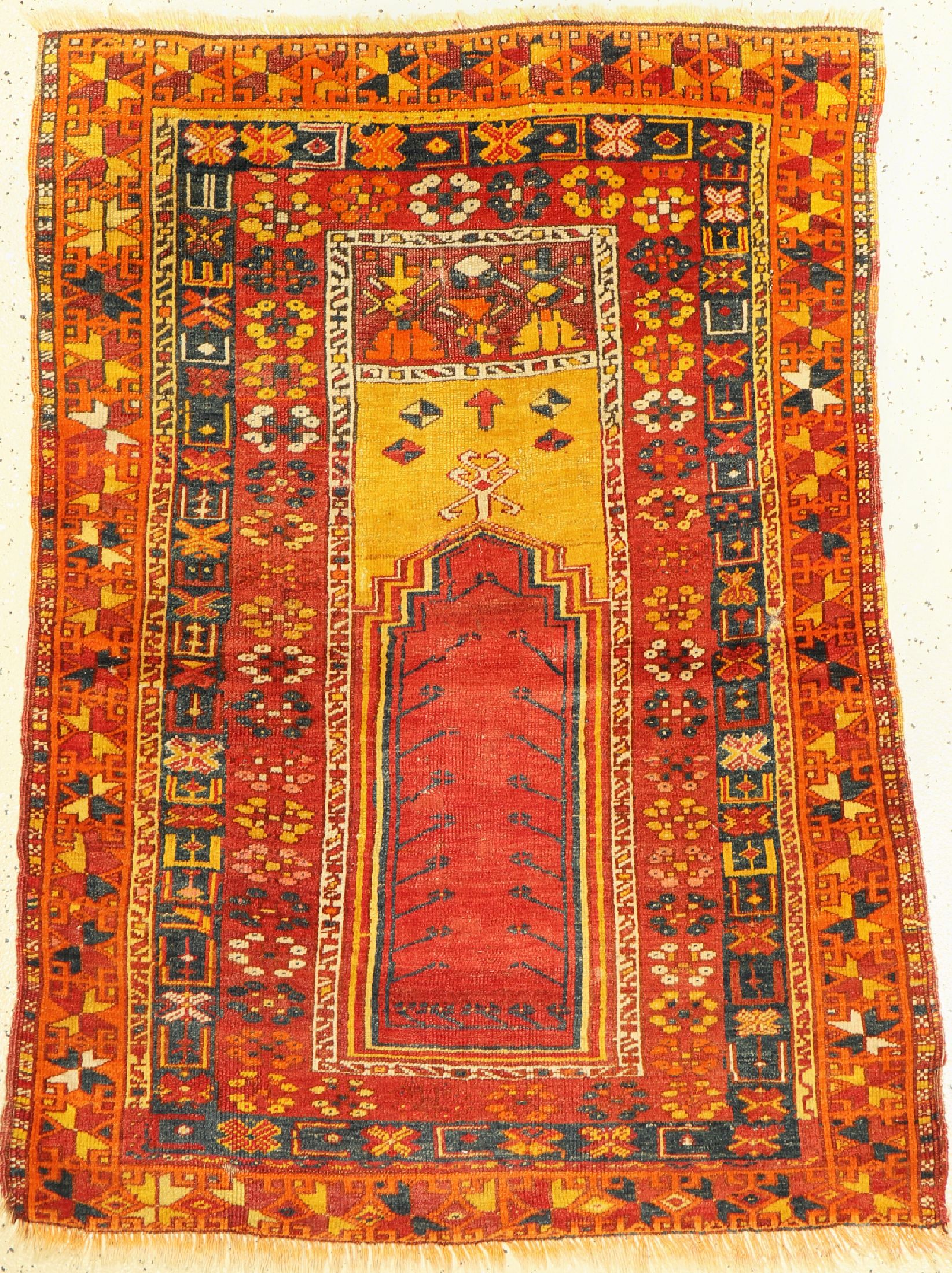 Antiker Melas, Türkei, um 1900, Wolle auf Wolle, ca. 145 x 112 cm, EHZ: 4