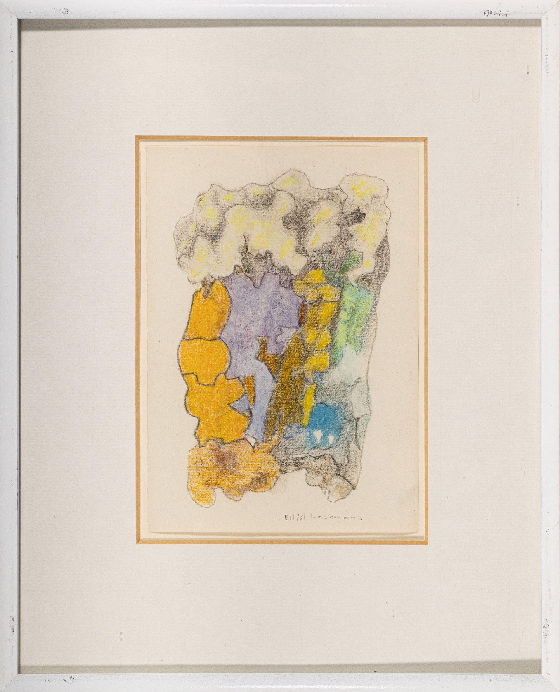 Detail d: Hermann Bachmann, 1922 Halle -Karlsruhe 1995, 3 Werke in Mischtechnik, abstrakte Landschaften, zweimal Aquarell: bez OK 19/161 bzw. B 21/61 und eine ...