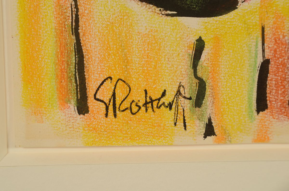 Detail a: Karl Schmidt-Rottluff, 1884 Rottluff - 1976 Berlin, "Stilleben unter einer Lampe" so verso händisch bez., Stillleben mit Tischlampe, ...