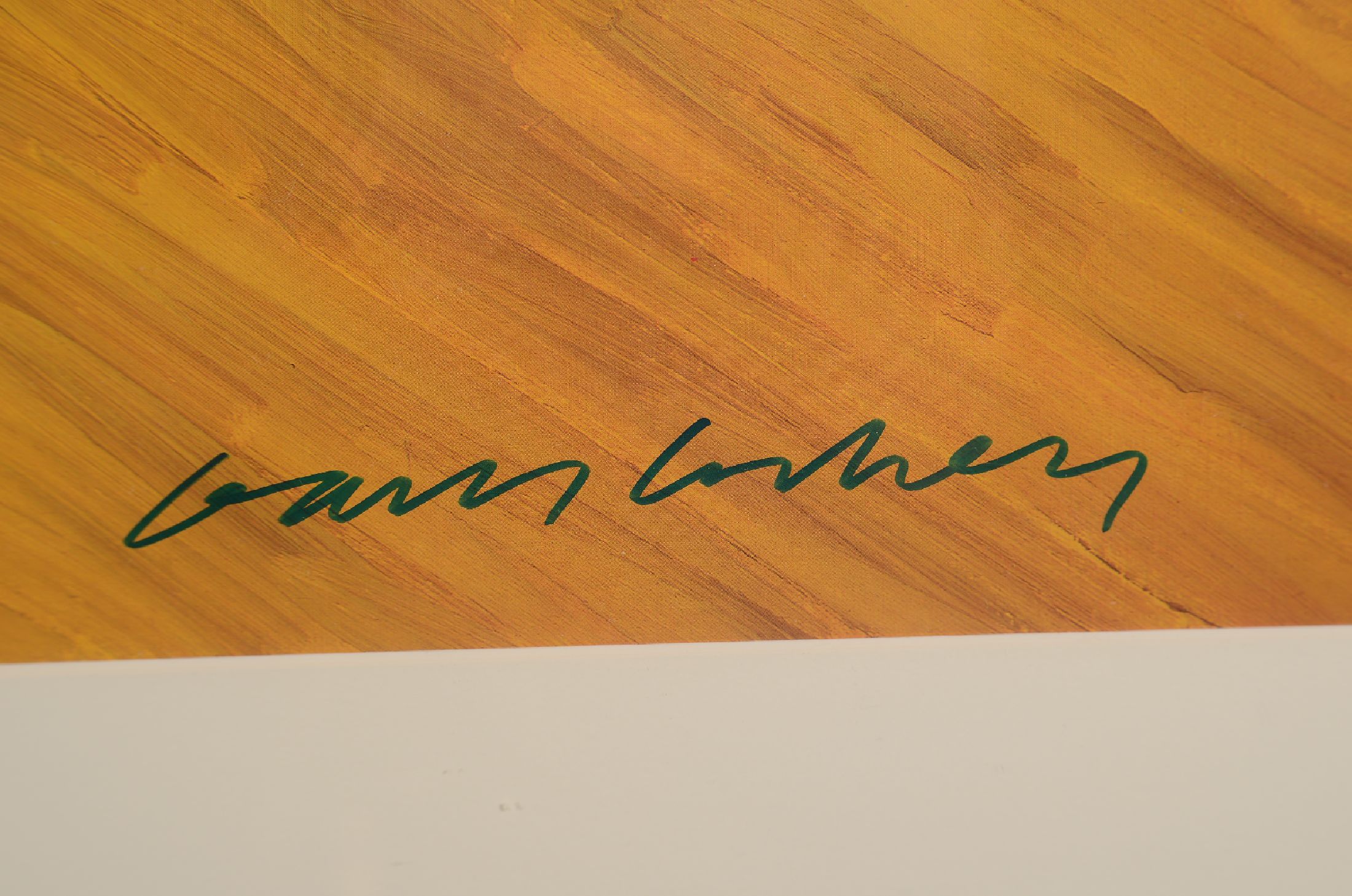 Detail a: David Hockney, geb. 1937, "Dog Painting 38", Offset-Lithografie nach einem Original von 1995, handsign., Hrsg. Salts Mill, unter Plexiglas ...