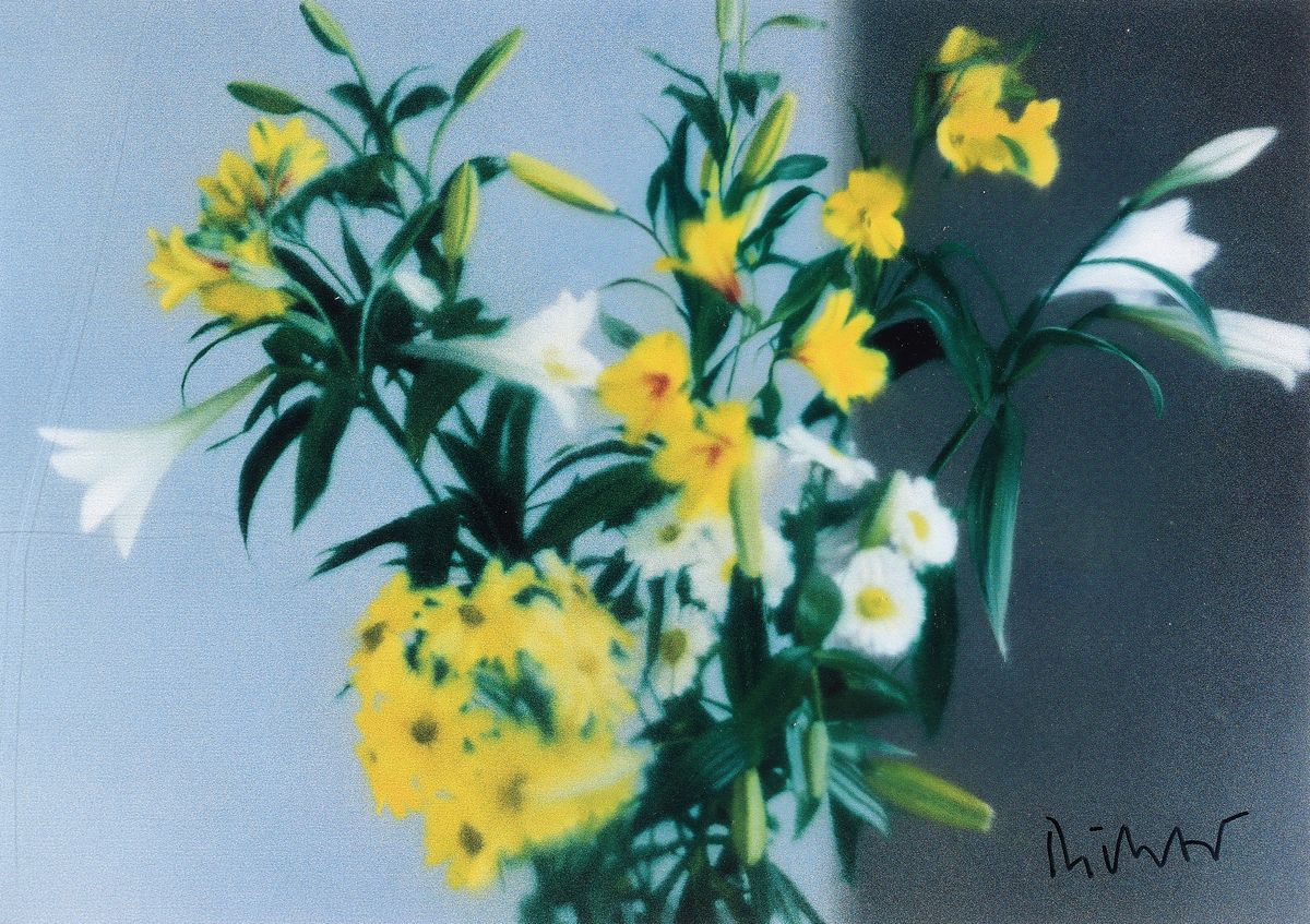 Gerhard Richter, geb. 1932, "Blumen", Offset-Lithografie nach einem Original von 1995, handsign., hrsg. Nord LB 2008, unter Plexiglas ...