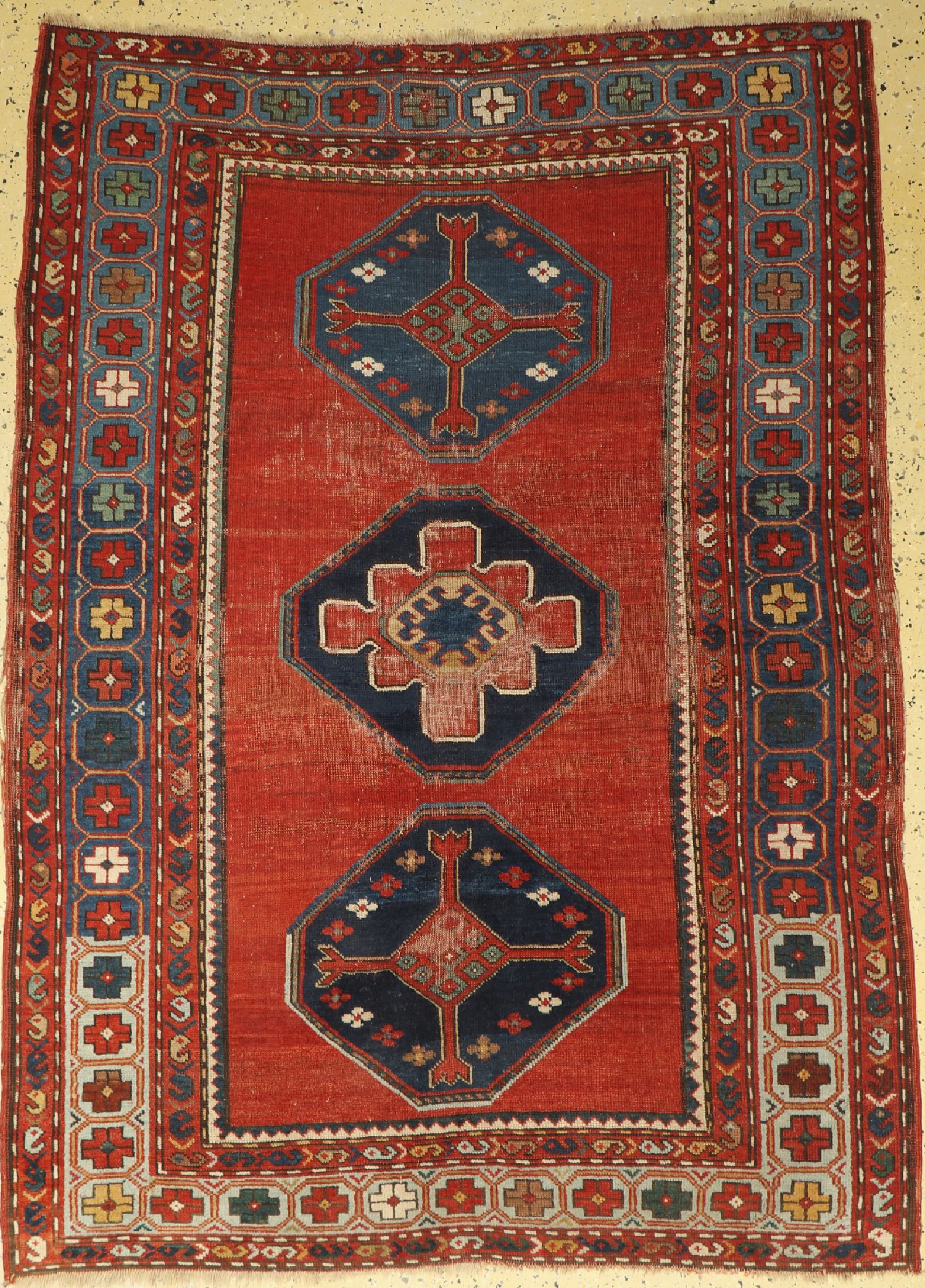Kazak antik, Kaukasus, 19.Jhd, Wolle auf Wolle, ca. 210 x 150 cm, EHZ: 3-4