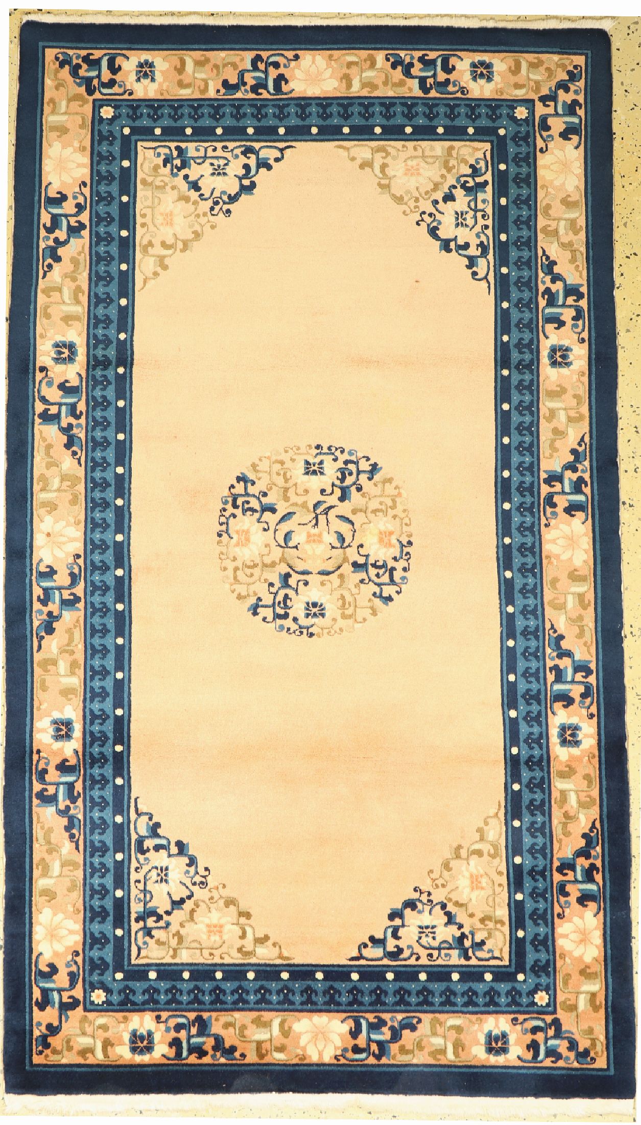Antik Finish, China, ca. 40 Jahre, Wolle auf Baumwolle, ca. 216 x 123 cm, EHZ: 1-2(Fleck)