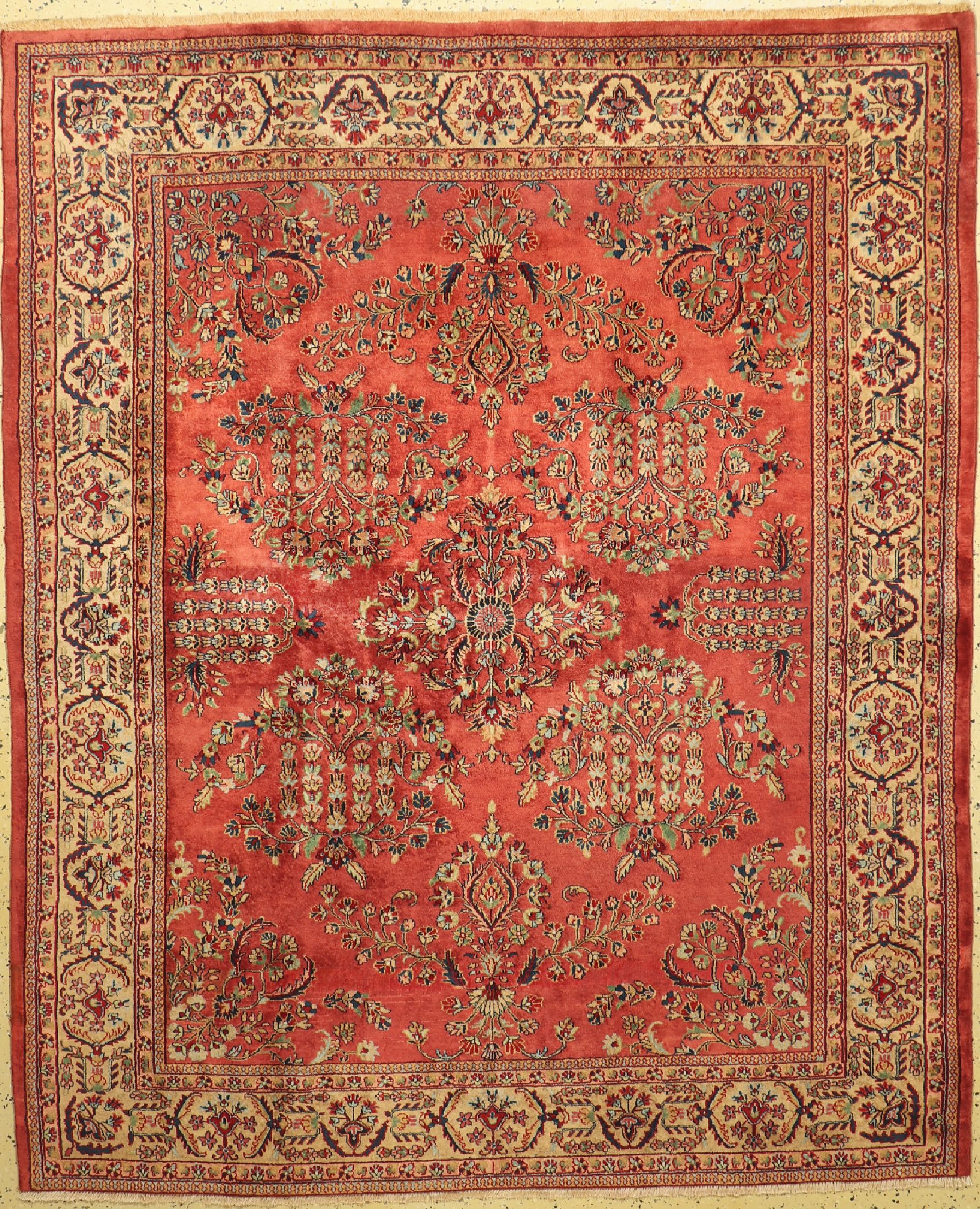 Sarogh Mohajeran Kork fein, Indien, ca. 50 Jahre, Korkwolle auf Baumwolle, ca. 235 x 195 cm, minimal verkürzt, EHZ: 1-2