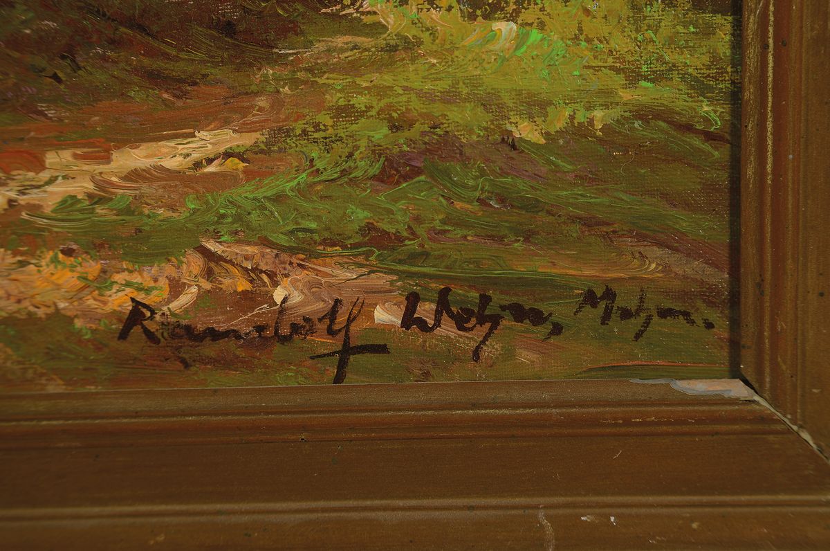 Detail a: Randolf Wehn, 1911-1990 München, Weinlese in der Pfalz, Öl/Lwd, rechts unten signiert, ca. 50x40cm, R. ca. 59x49cm