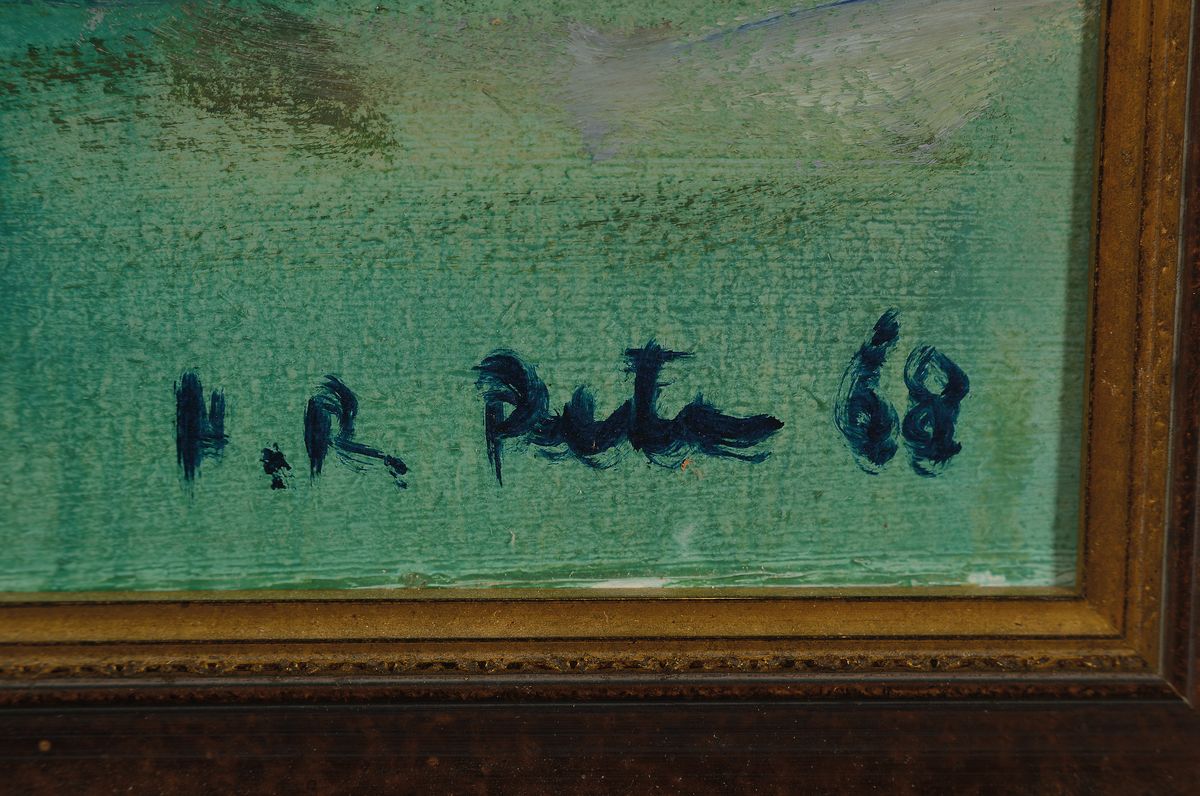 Detail a: Hans Rolf Peter, 1926-2020 Neustadt a.d. Weinstraße, Blumenstillleben, Öl/Malkarton, rechts unten signiert und dat. 68, ca. 50x40cm, R.ca. 55x45cm