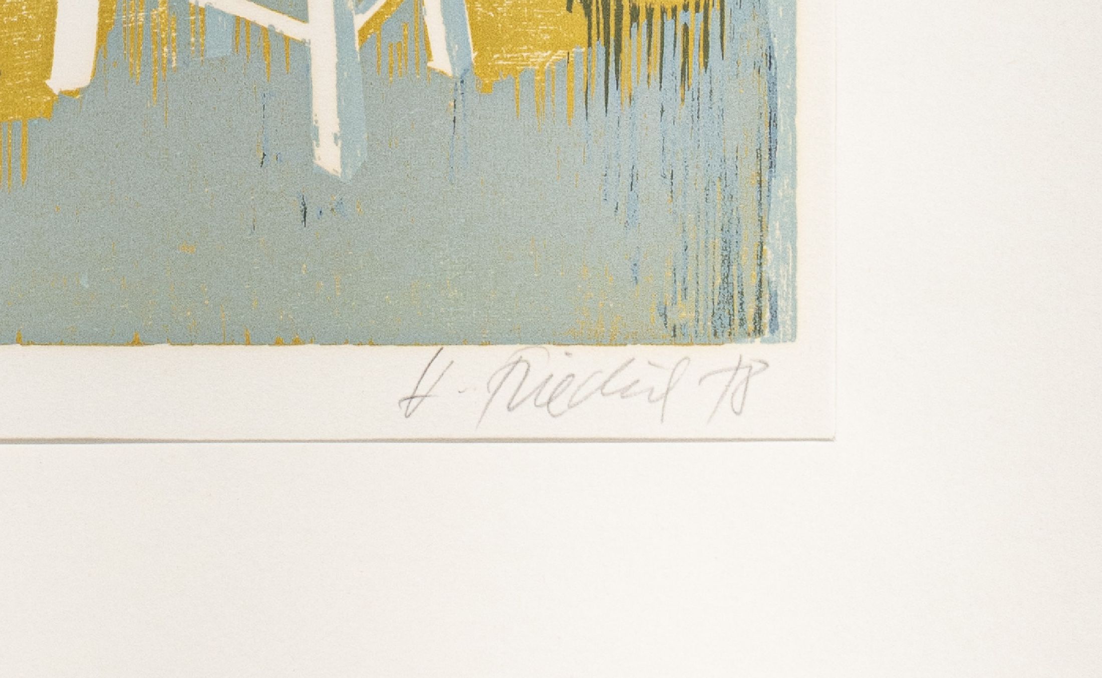 Detail a: Heinz Friedrich, 1924-2018 Schwetzingen, 2 Farbholzschnitte: Blick aus der Terrassentür, sign. und dat. 78, num. 145/150, ca. 50x38cm, PP, u.Gl., R. ...