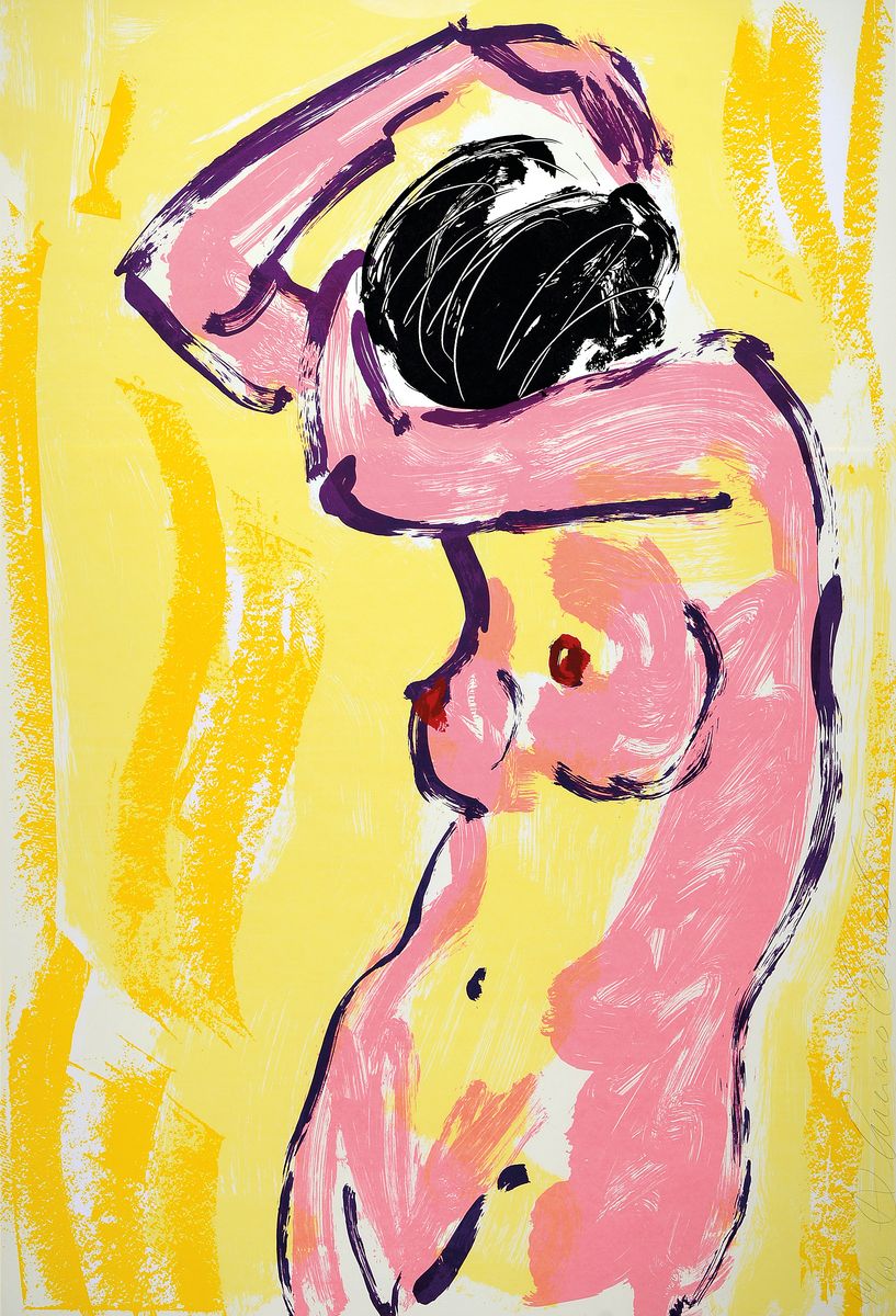 Luciano Castelli, geb. 1951, Lithografie, sign., dat. (19)90, num. 44/60, unter Glas, gesamt ca. 113x82 cm