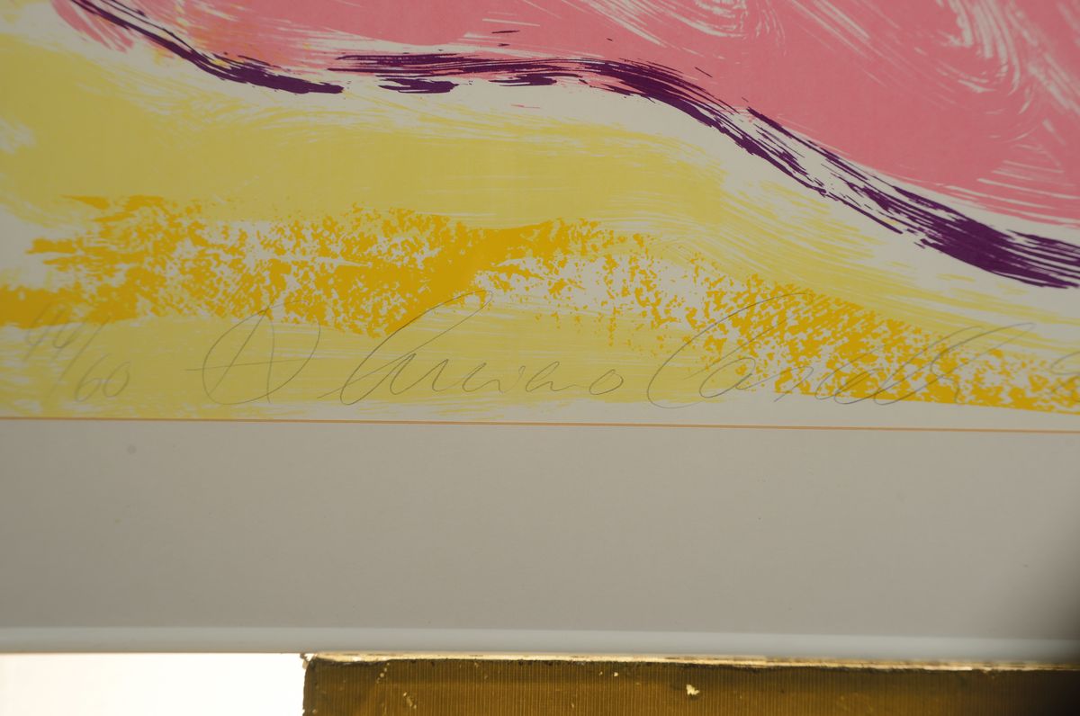 Detail l: Luciano Castelli, geb. 1951, Lithografie, sign., dat. (19)90, num. 44/60, unter Glas, gesamt ca. 113x82 cm