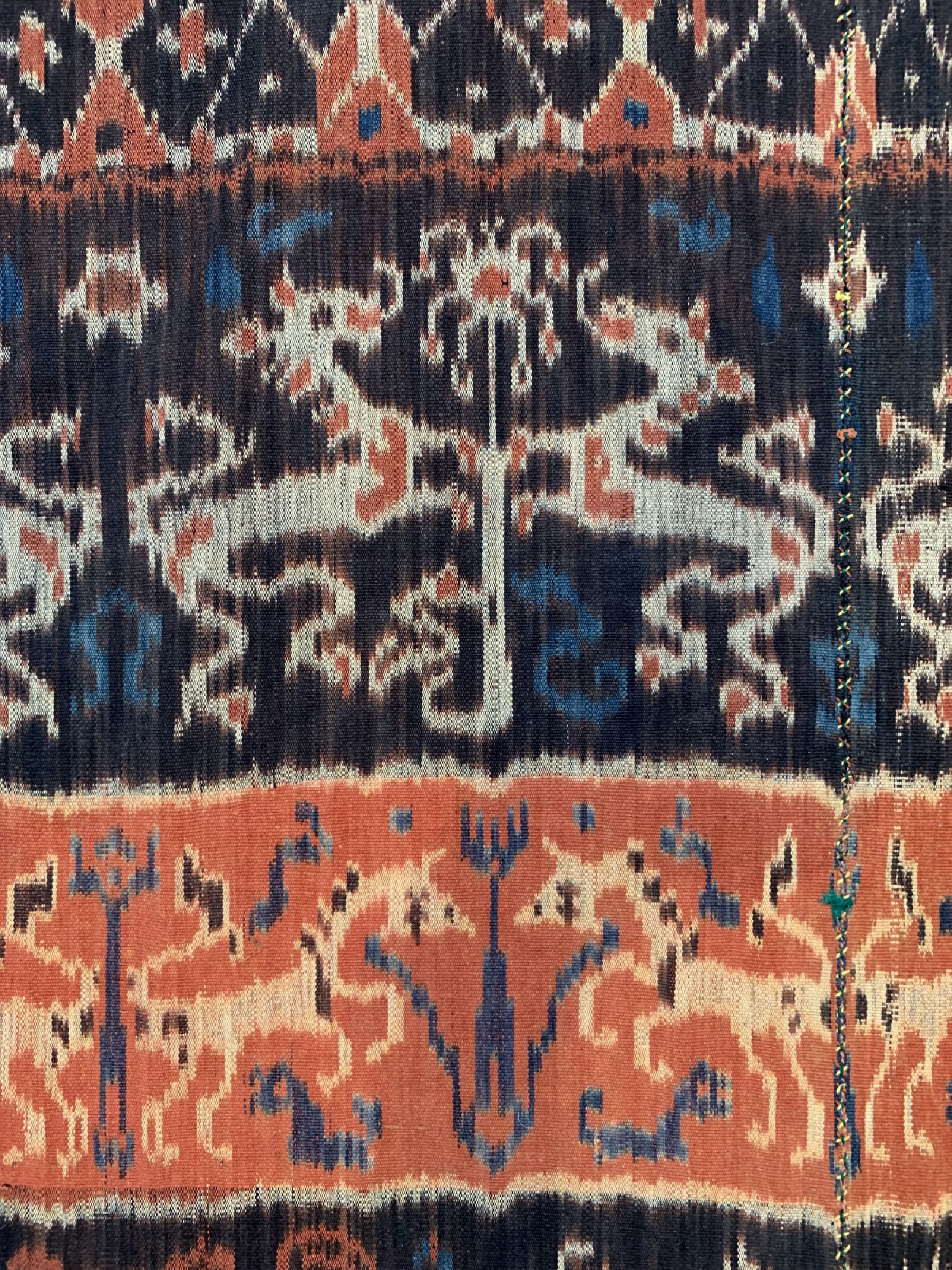 Detail b: Sumba Ikat alt, Indonesien, um 1920, Baumwolle, ca. 230 x 100 cm, EHZ: 1-2(2 Bahnig).