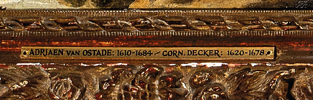 Detail a: Cornelis Gerritsz. Decker (um 1620-1678 Haarlem) & Adriaen van Ostade (1610-1685 Haarlem), Rast am Saum eines Eichenwaldes, gesteigertes Interesse an ...