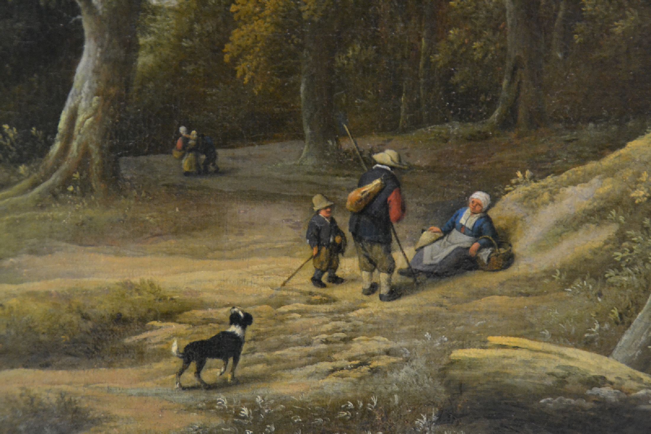 Detail b: Cornelis Gerritsz. Decker (um 1620-1678 Haarlem) & Adriaen van Ostade (1610-1685 Haarlem), Rast am Saum eines Eichenwaldes, gesteigertes Interesse an ...
