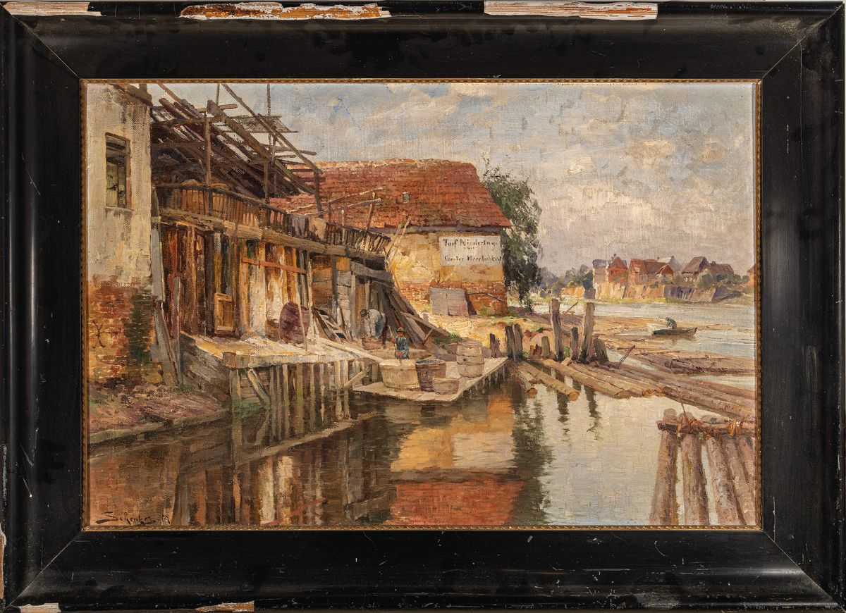 Detail k: Jacques Matthias Schenker, 1854 Luzern-1927 Vitznau, Studium an der Akademie Düsseldorf und an der Großherzoglich-Sächsischen Kunstschule Weimar, ...