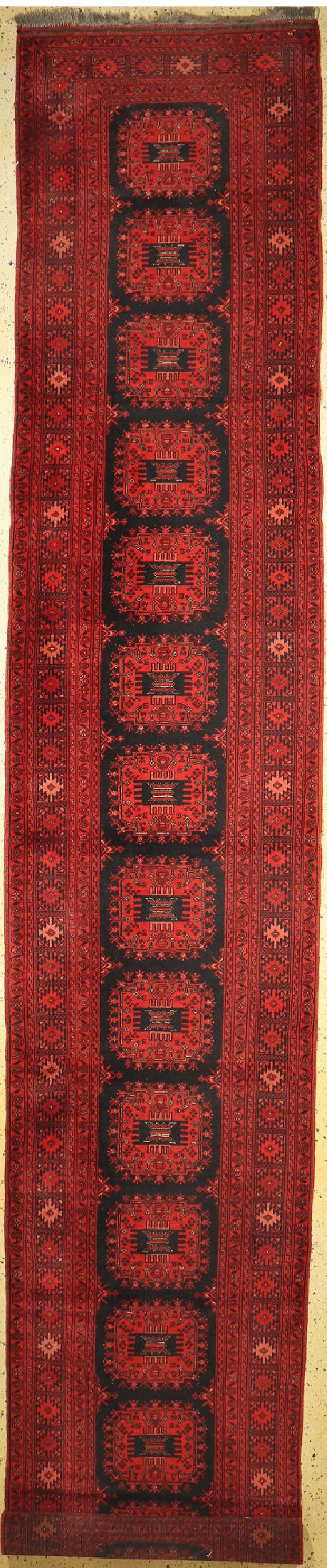 Khalmohammadi, Afghanistan, ca. 50 Jahre, Wolle auf Wolle, ca. 480 x 88 cm, EHZ: 1-2