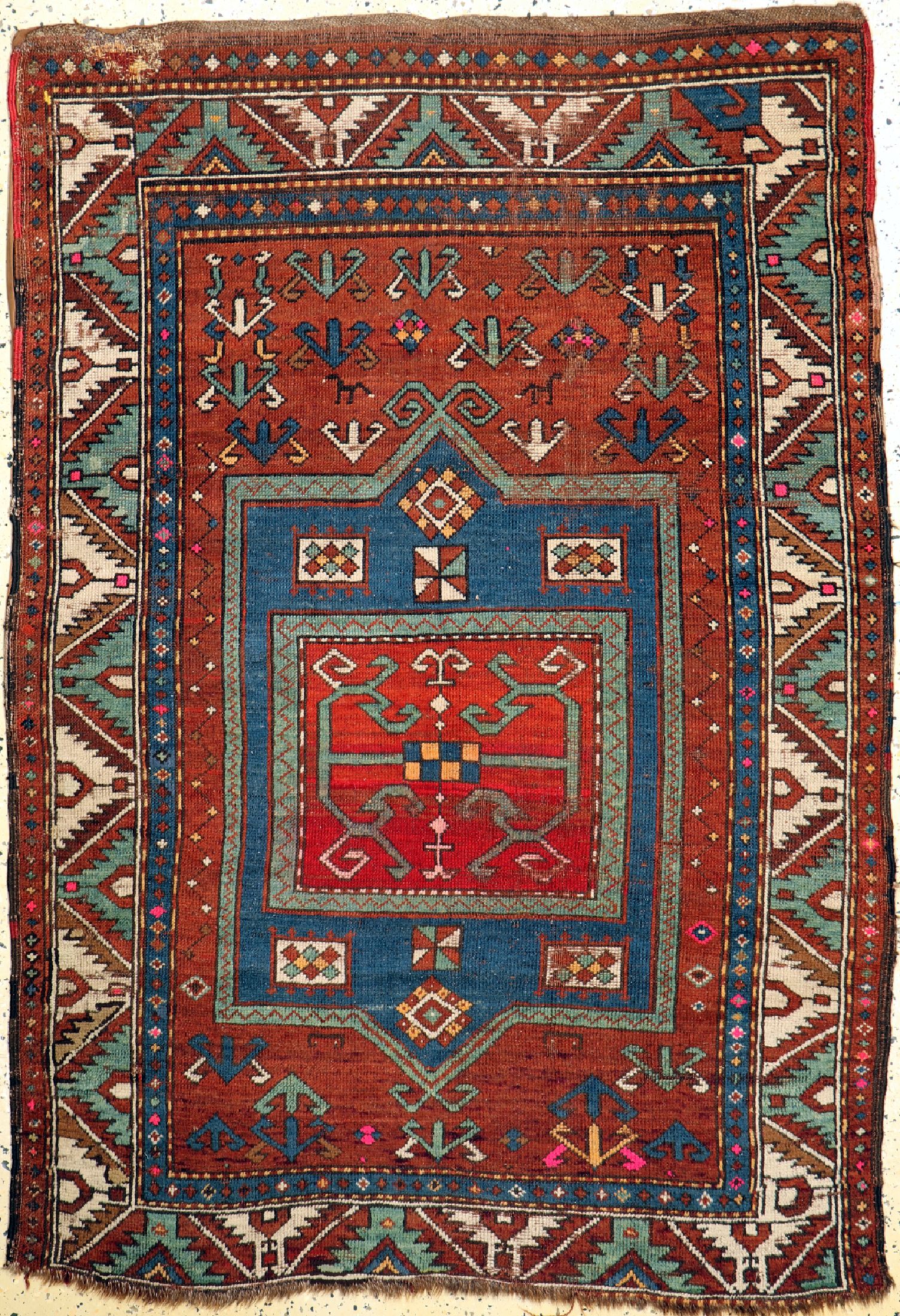 Antiker Kazak, Kaukasus, 19.Jhd, Wolle auf Wolle, ca. 169 x 117 cm, EHZ: 4