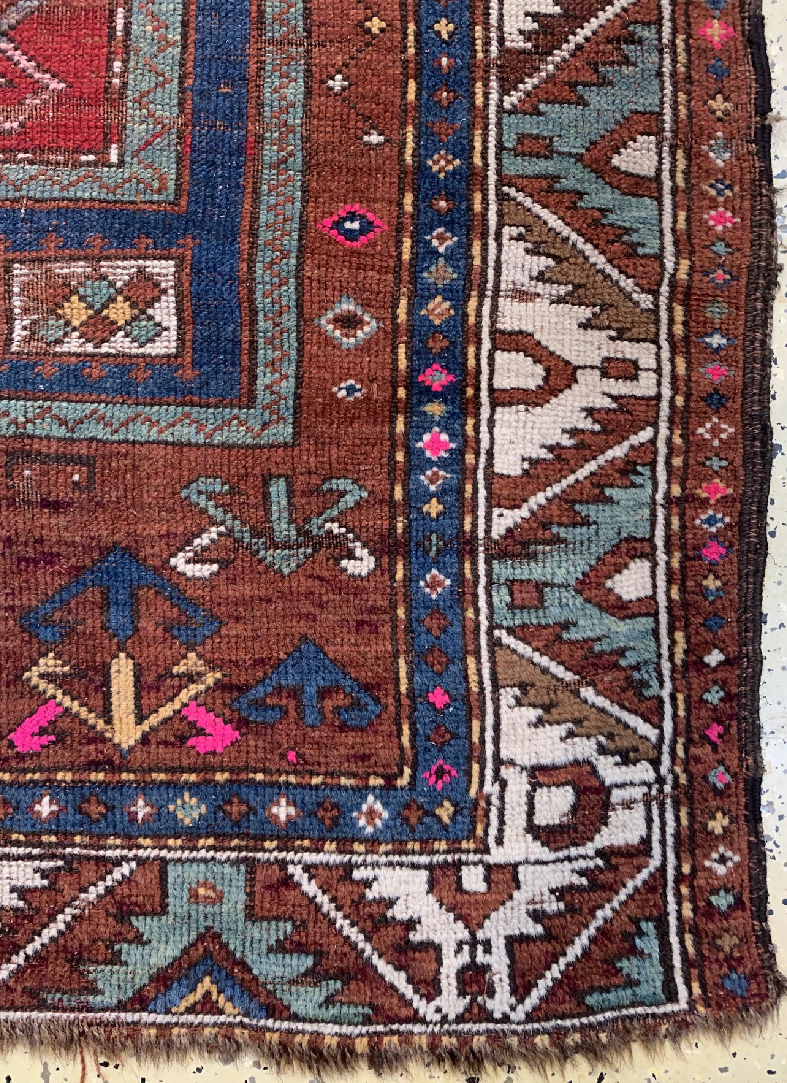 Detail a: Antiker Kazak, Kaukasus, 19.Jhd, Wolle auf Wolle, ca. 169 x 117 cm, EHZ: 4