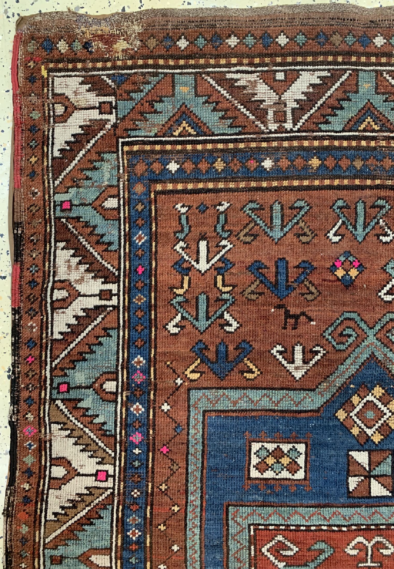 Detail c: Antiker Kazak, Kaukasus, 19.Jhd, Wolle auf Wolle, ca. 169 x 117 cm, EHZ: 4