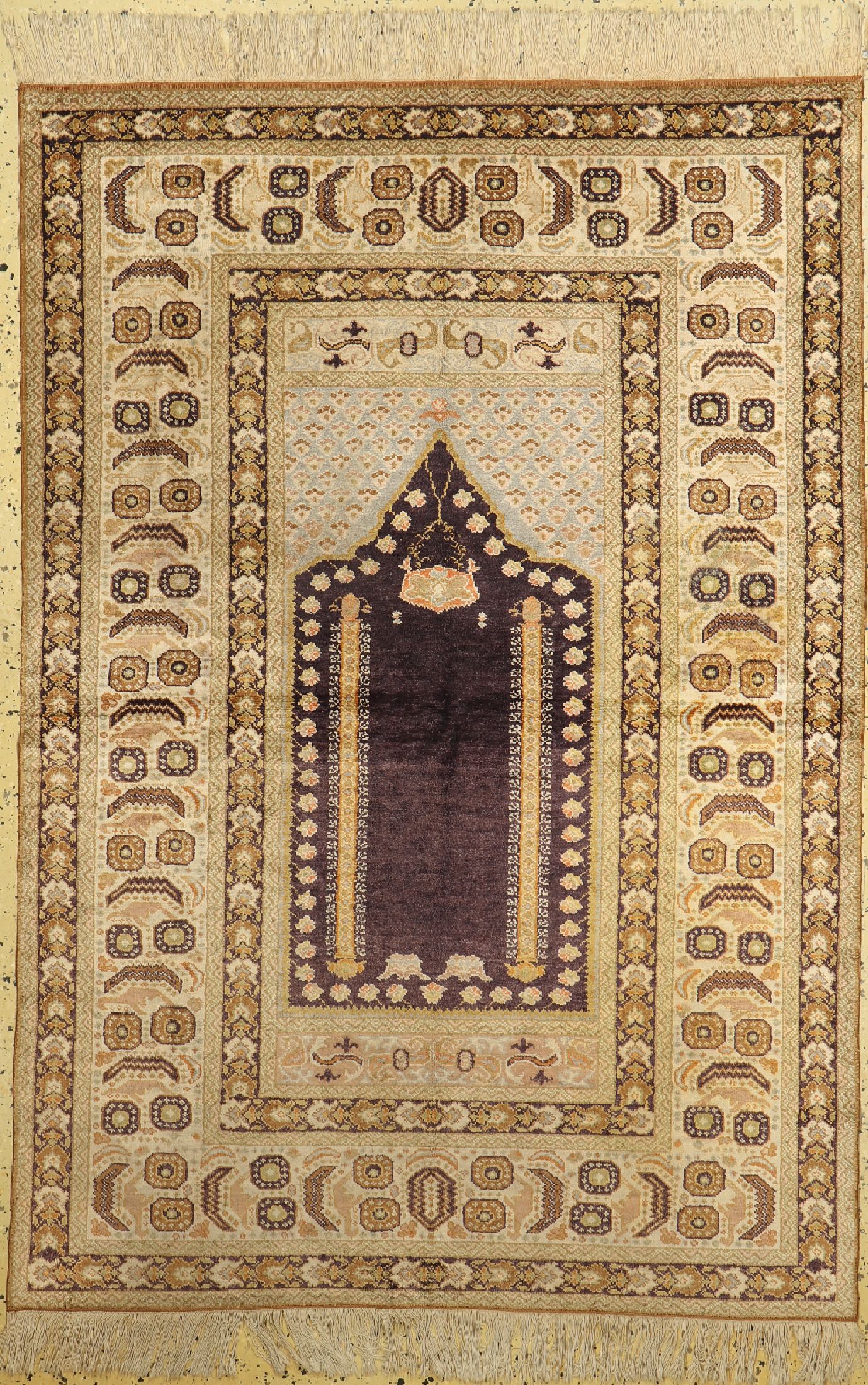 Seiden Kayseri, Türkei, um 1950, Seide auf Baumwolle, ca. 175 x 120 cm, EHZ: 1-2