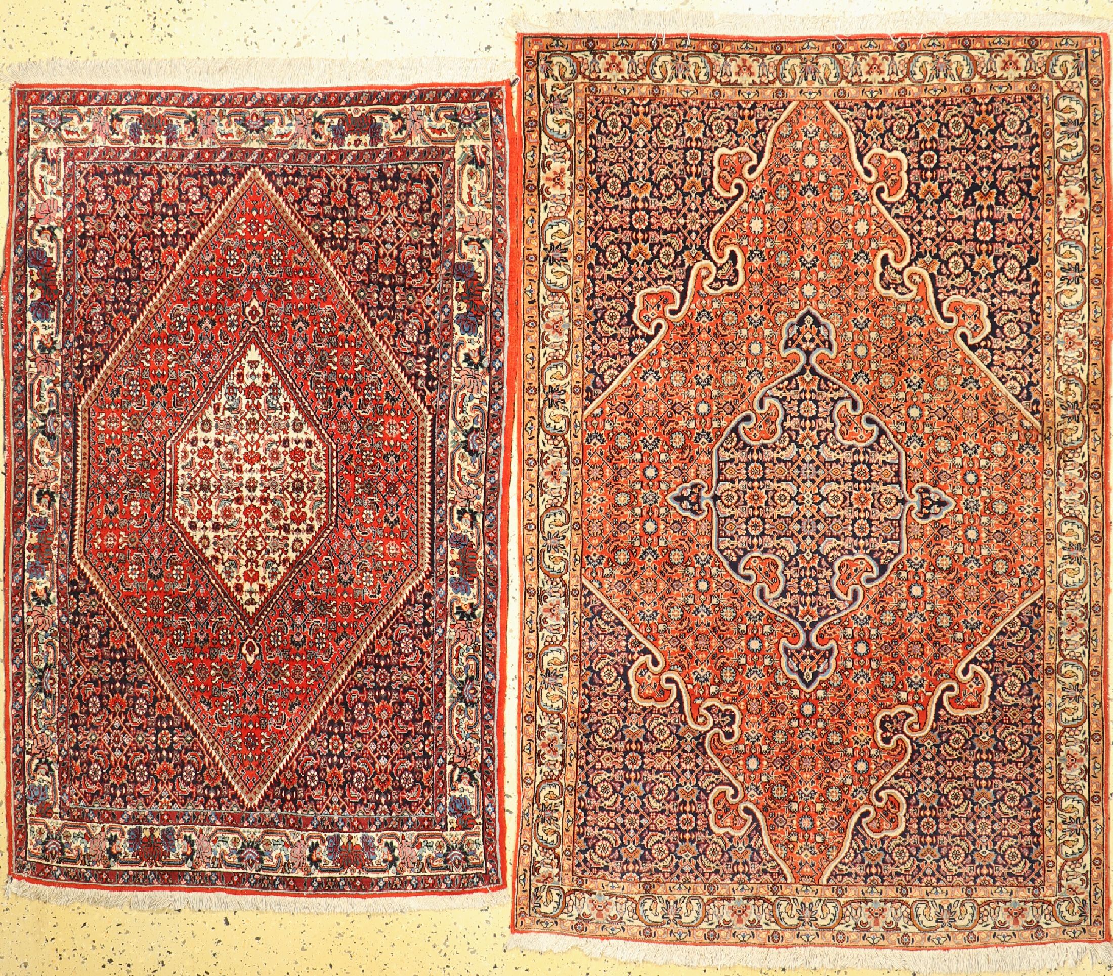2 Lots feine Bidjar, Persien, um 1950, Korkwolle, ca. 174 x 112 cm, EHZ: 2