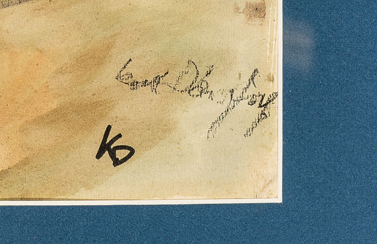 Detail c: Karl Dörrfuß, 1906-1984 Fürth, Studium an der Kunstgewerbeschule Nürnberg, 2 Akte, 1x Gouache auf Papier, sign., ca. 39x29cm, PP, u.Gl., R. ca. ...