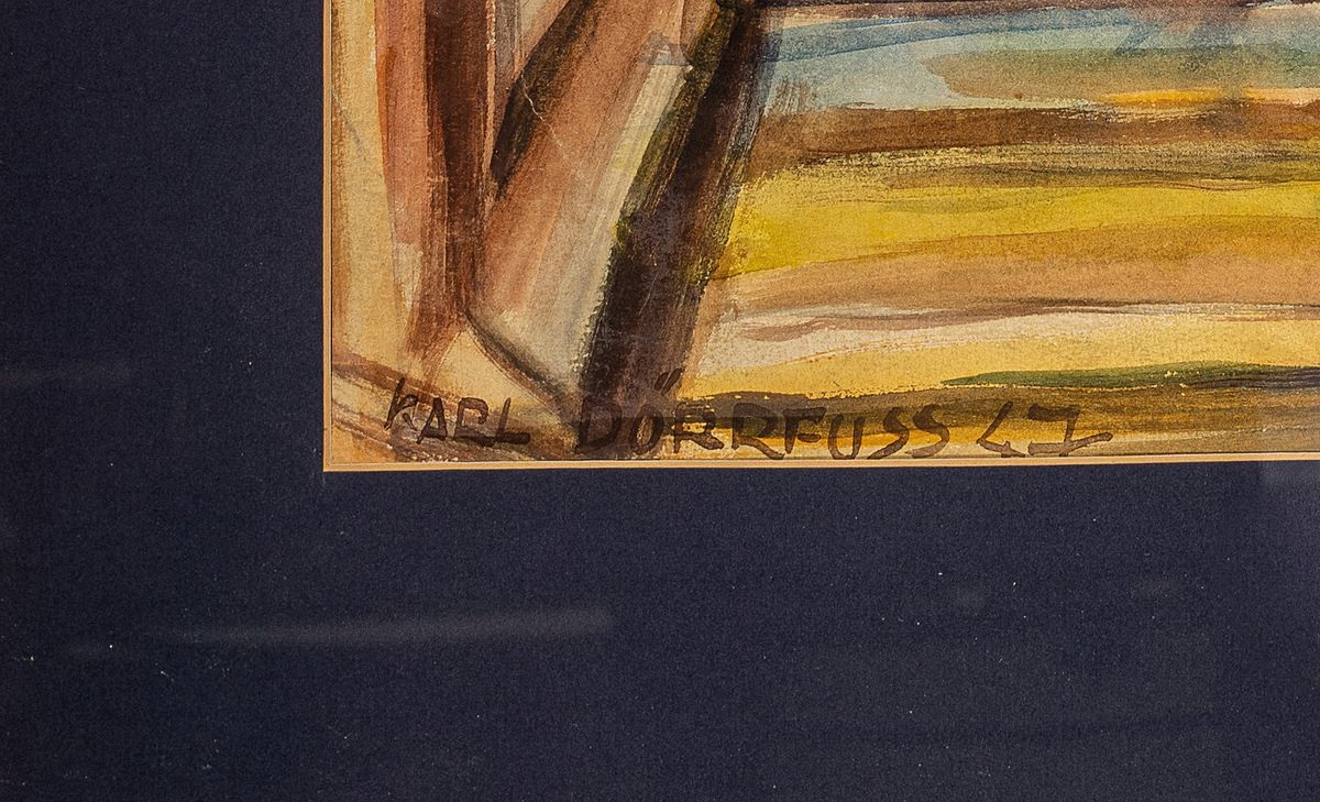 Detail f: Karl Dörrfuß, 1906-1984 Fürth, Studium an der Kunstgewerbeschule Nürnberg, 4 Blumenstillleben, Aquarell und Gouache, alle signiert, untersch. ...