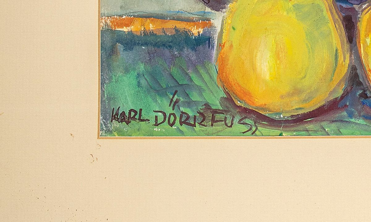 Detail g: Karl Dörrfuß, 1906-1984 Fürth, Studium an der Kunstgewerbeschule Nürnberg, 4 Blumenstillleben, Aquarell und Gouache, alle signiert, untersch. ...