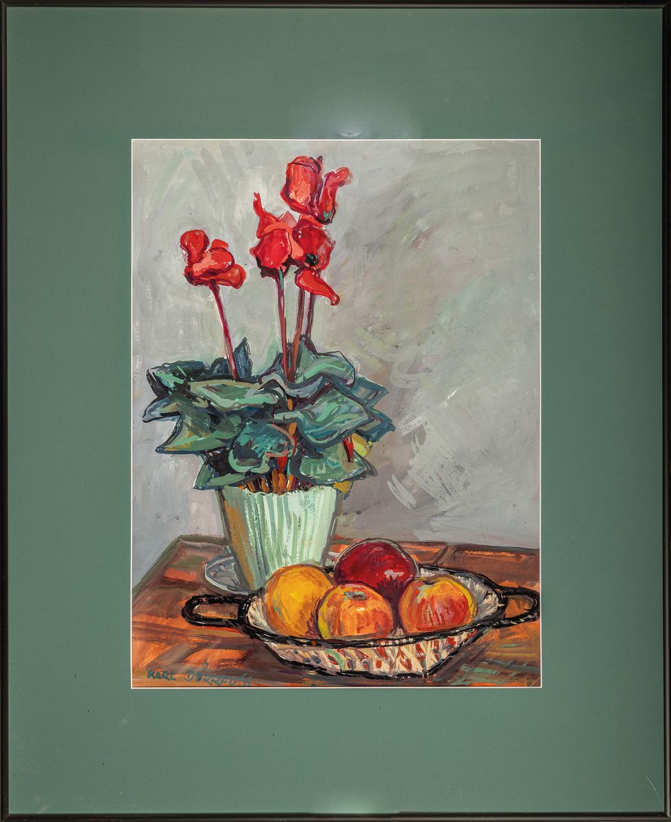 Detail k: Karl Dörrfuß, 1906-1984 Fürth, Studium an der Kunstgewerbeschule Nürnberg, 4 Blumenstillleben, Aquarell und Gouache, alle signiert, untersch. ...