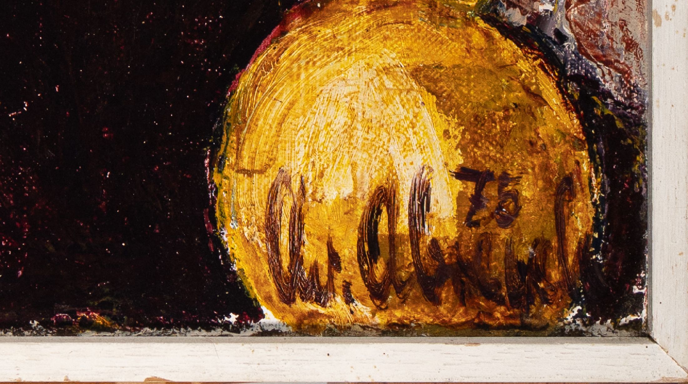Detail a: Christel Abresch, geb. 1931 Sulzbach- 2011 Neustadt/Weinstr, "Harlekin", Öl/Lwd, re. unten sign., dat. 75, ca. 42x34 cm