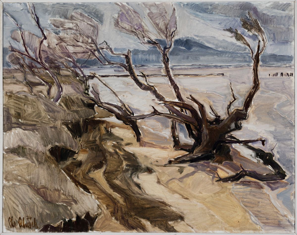 Detail k: Christel Abresch, geb. 1931 Sulzbach- 2011 Neustadt/Weinstr, "Camargue", Öl/Lwd, links unten sign., dat. 74, ca. 94x75 cm