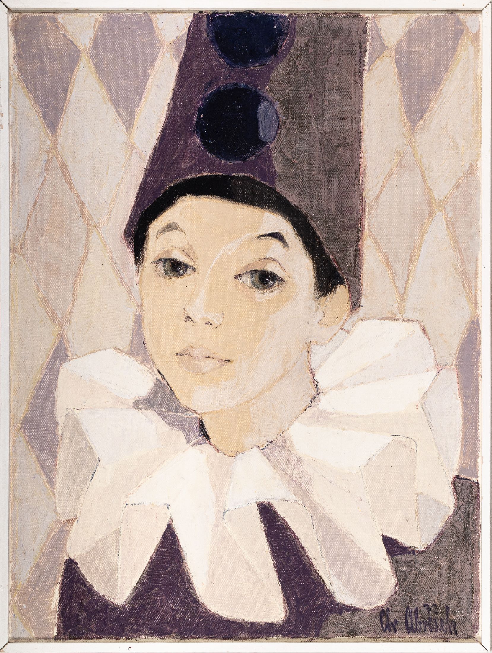 Christel Abresch, geb. 1931 Sulzbach- 2011 Neustadt/Weinstr., Öl/Lwd, rechts untensign., dat. 72, R., gesamt ca. 62x46 cm
