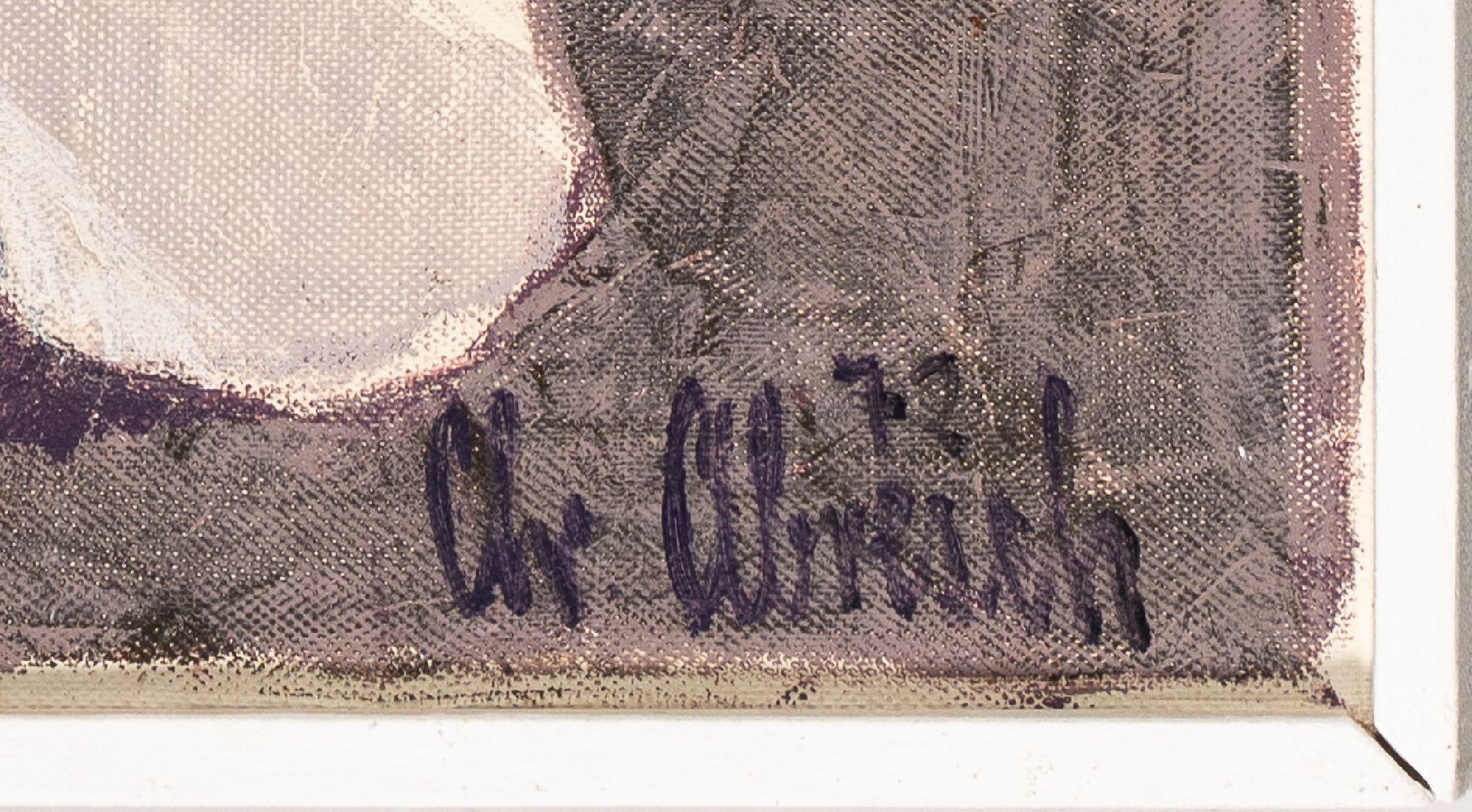 Detail a: Christel Abresch, geb. 1931 Sulzbach- 2011 Neustadt/Weinstr., Öl/Lwd, rechts untensign., dat. 72, R., gesamt ca. 62x46 cm