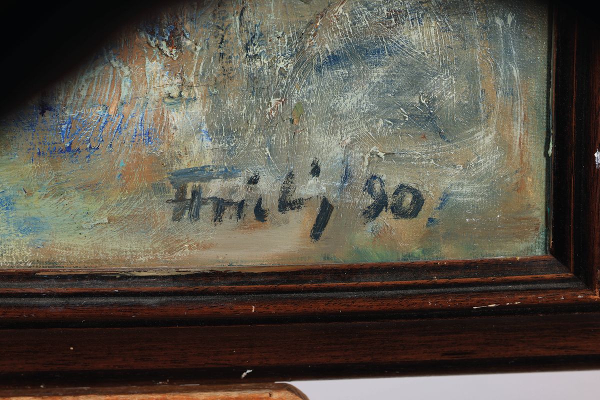 Detail a: Florian Frieling, 1939 Leverkusen-1994 Deidesheim, bek. Pfälzer Maler der klassischen Moderne, Porträtmaler vieler promminenter Kunden, 1969 ...