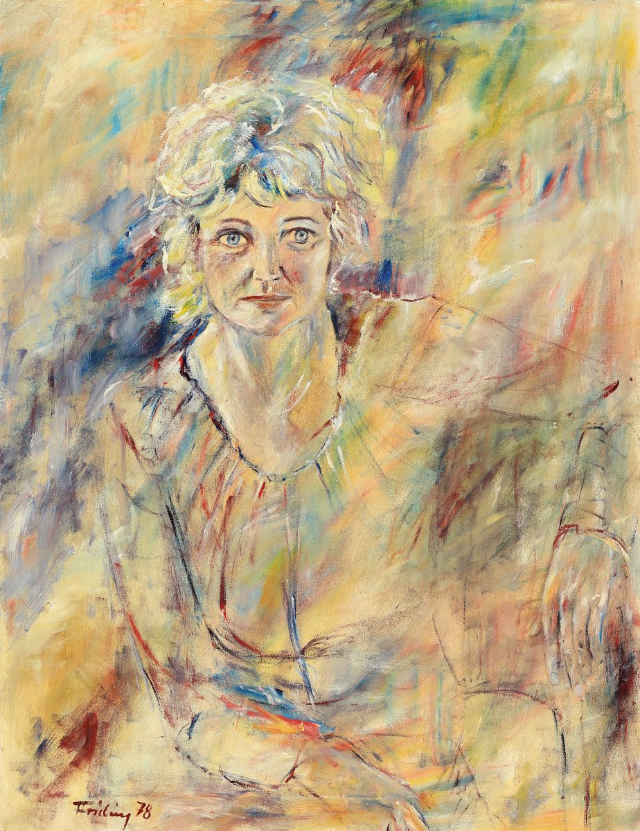 Florian Frieling, 1939 Leverkusen-1994 Deidesheim, bek. Pfälzer Maler der klassischen Moderne, Porträtmaler vieler promminenter Kunden, 1969 ...