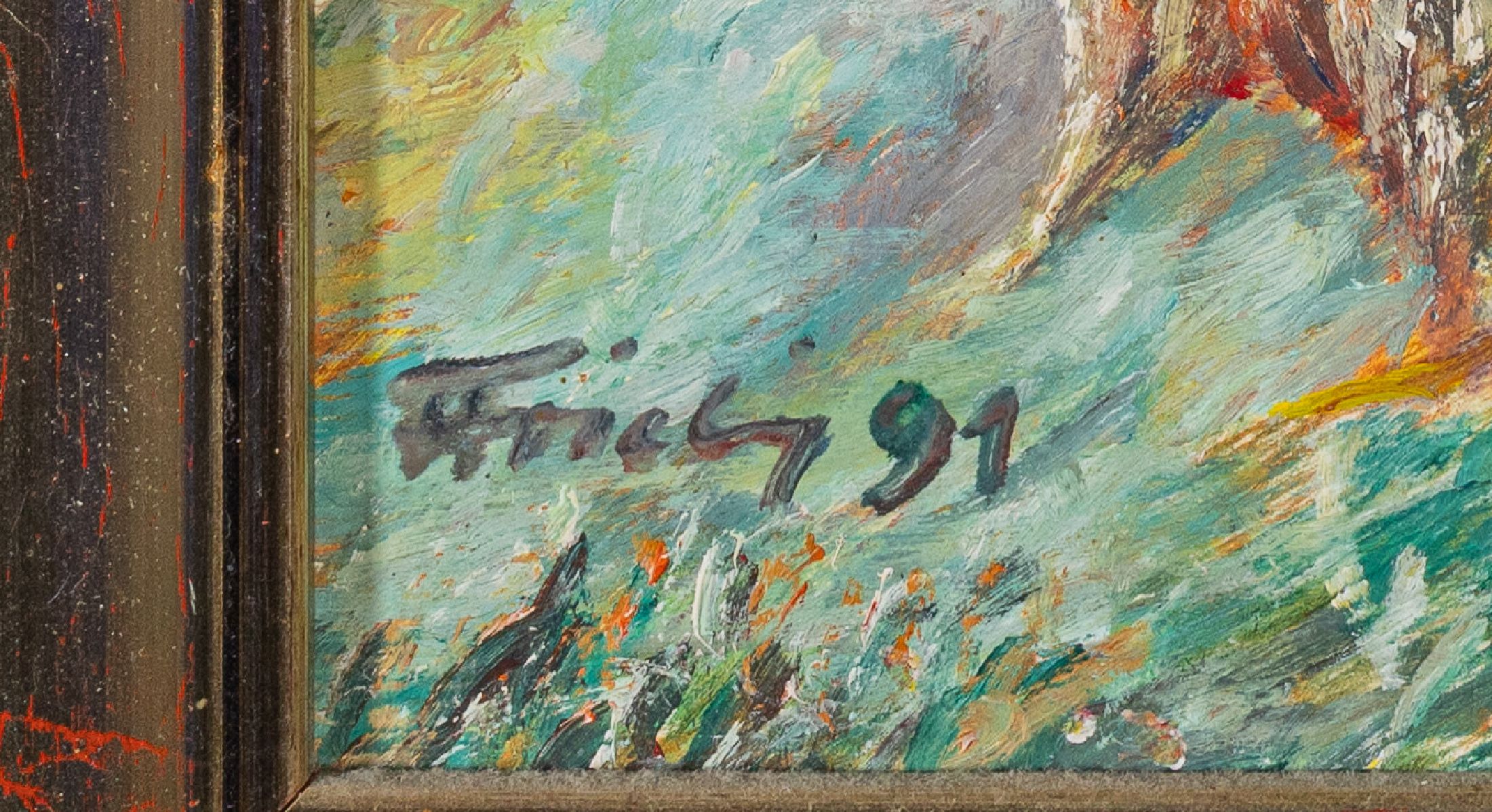 Detail a: Florian Frieling, 1939 Leverkusen-1994 Deidesheim, bek. Pfälzer Maler der klassischen Moderne, Porträtmaler vieler prominenter Kunden, 1969 ...