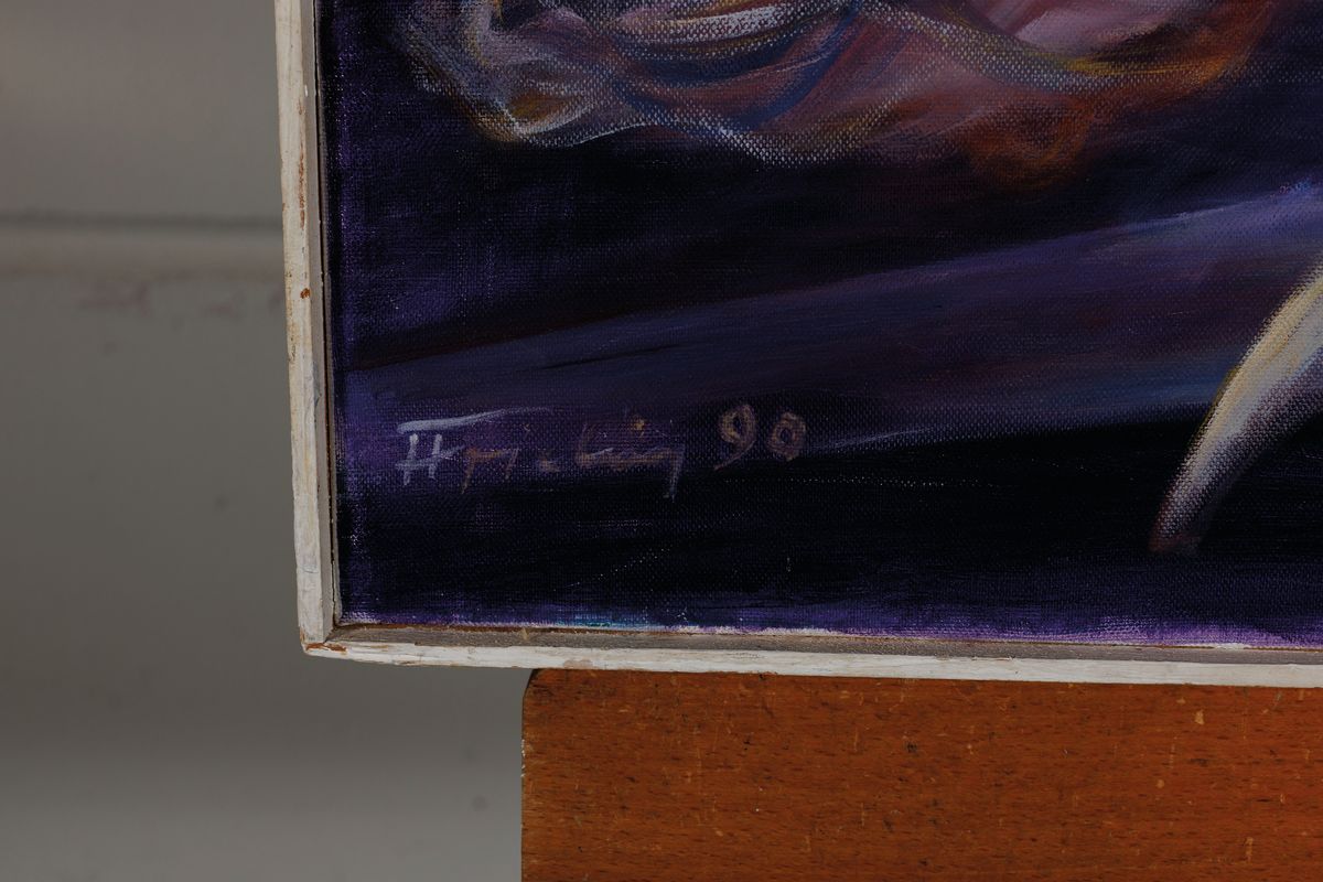 Detail a: Florian Frieling, 1939 Leverkusen-1994 Deidesheim, bek. Pfälzer Maler der klassischen Moderne, Porträtmaler vieler promminenter Kunden, 1969 ...