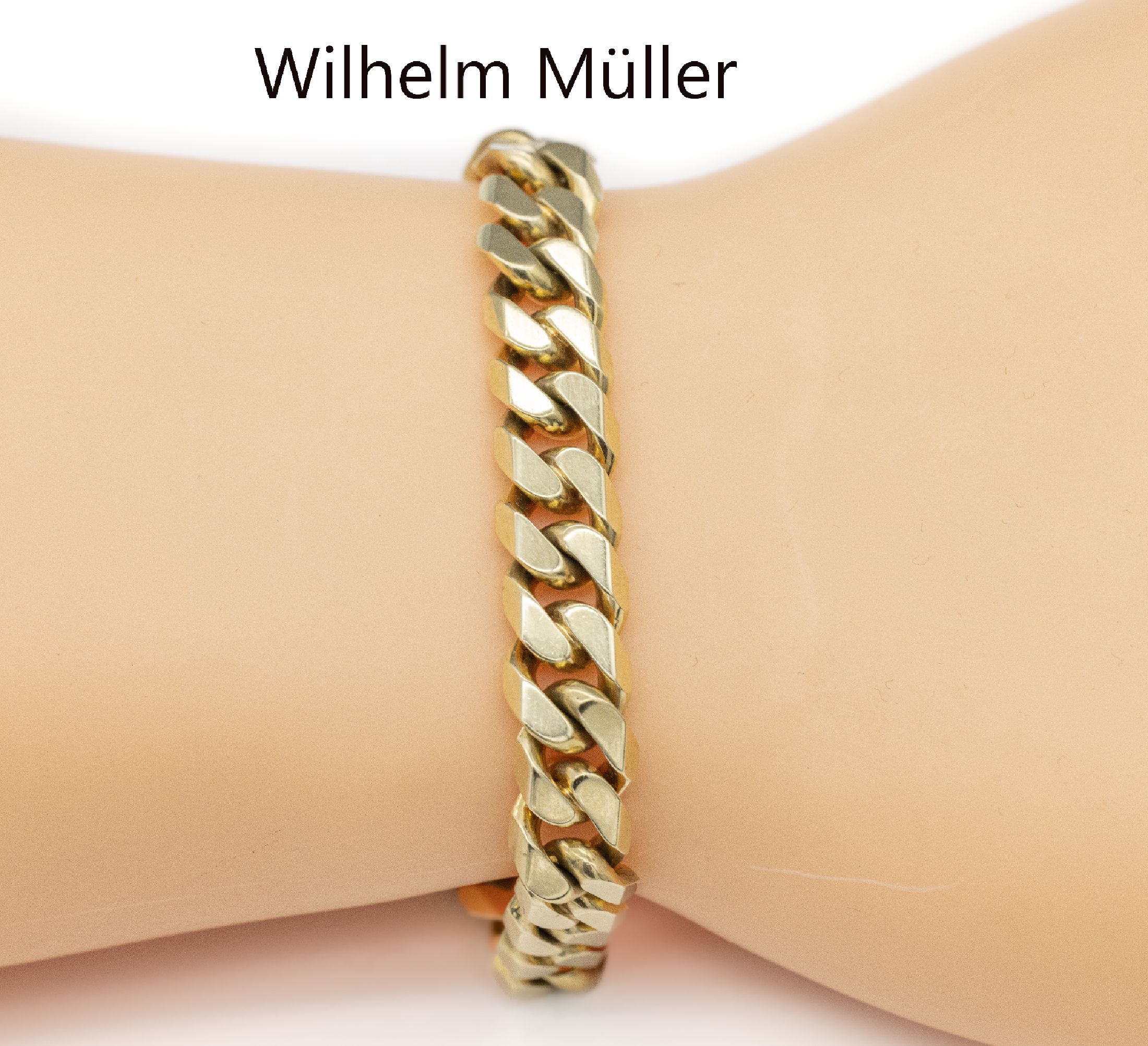 14 kt Gold Armband, GG 585/000, L. ca. 19.5cm, ca. 41.6 g, Hersteller Wilhelm Müller/Berlin