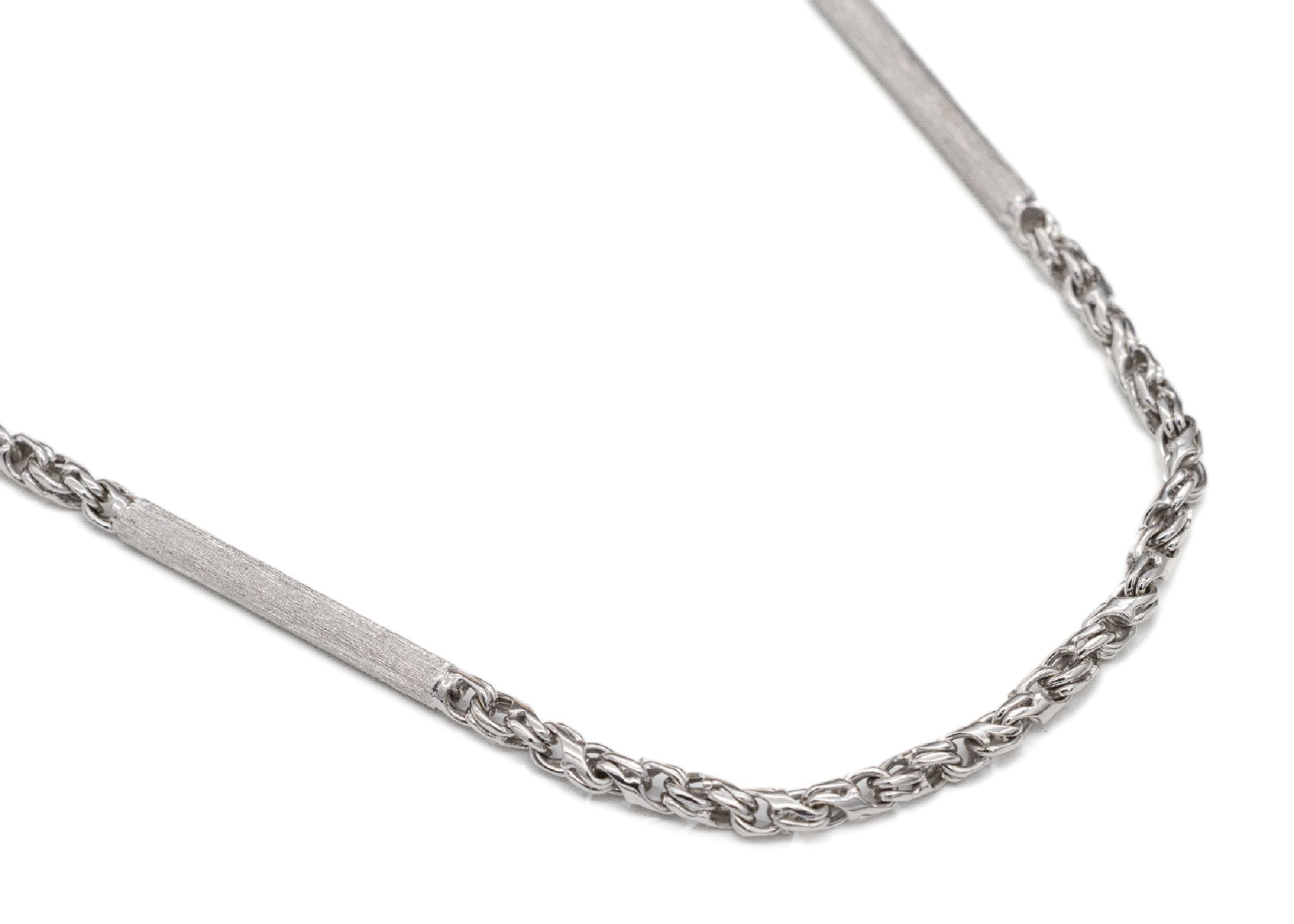 14 kt Gold Collier, WG 585/000 ineinander verschlungene Glieder mit 4 länglichen Zwischengliedern, endlos, L. ca. 90 cm, ca. 63.9 g, Meistermarke ...