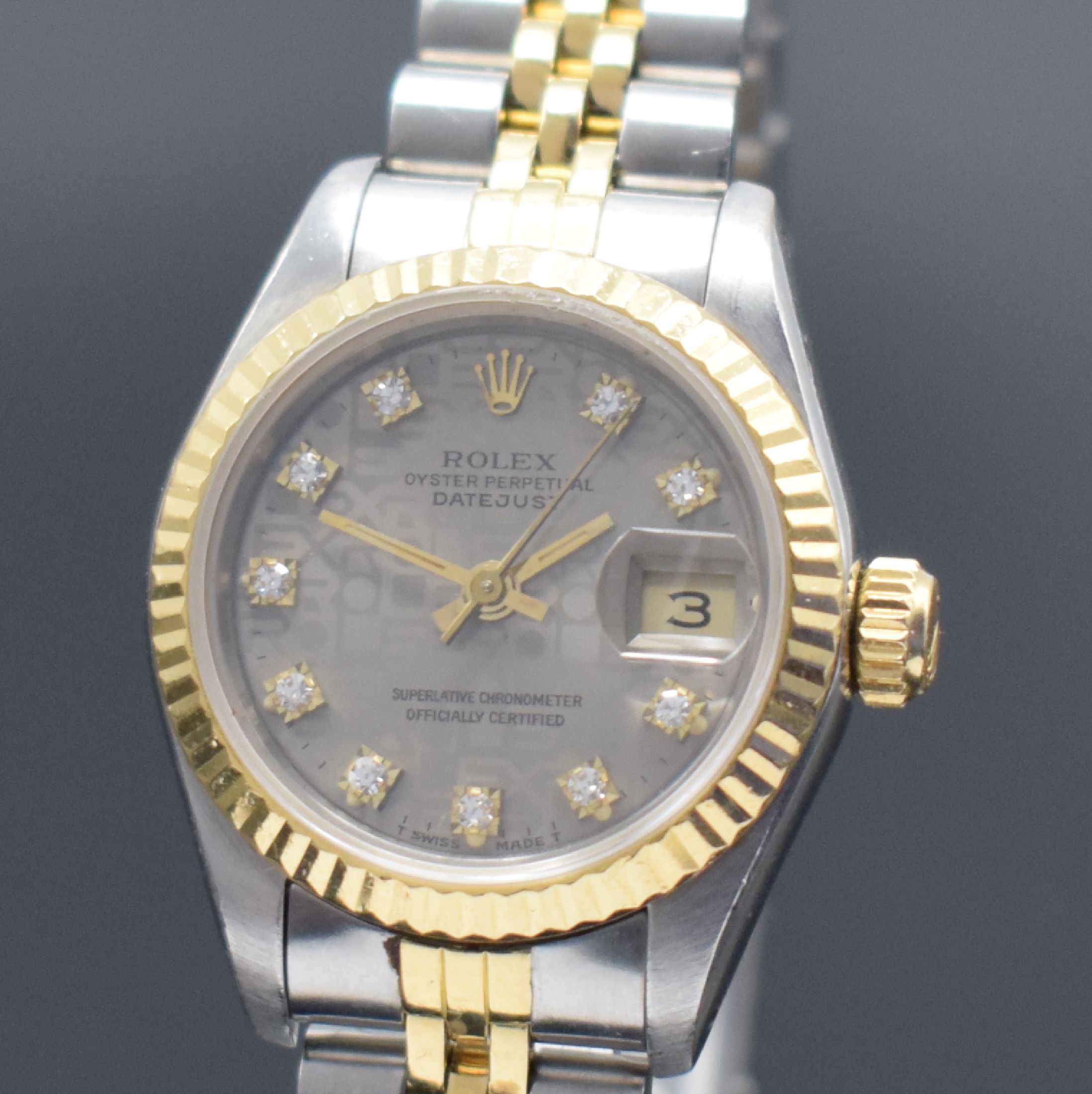 Detail a: ROLEX Datejust Damenarmbanduhr in Stahl/Gold Referenz 69173, Schweiz um 1986, Automatik, verschr. Oystergeh., orig. Jubileeband Ref. 62523D.18, ...
