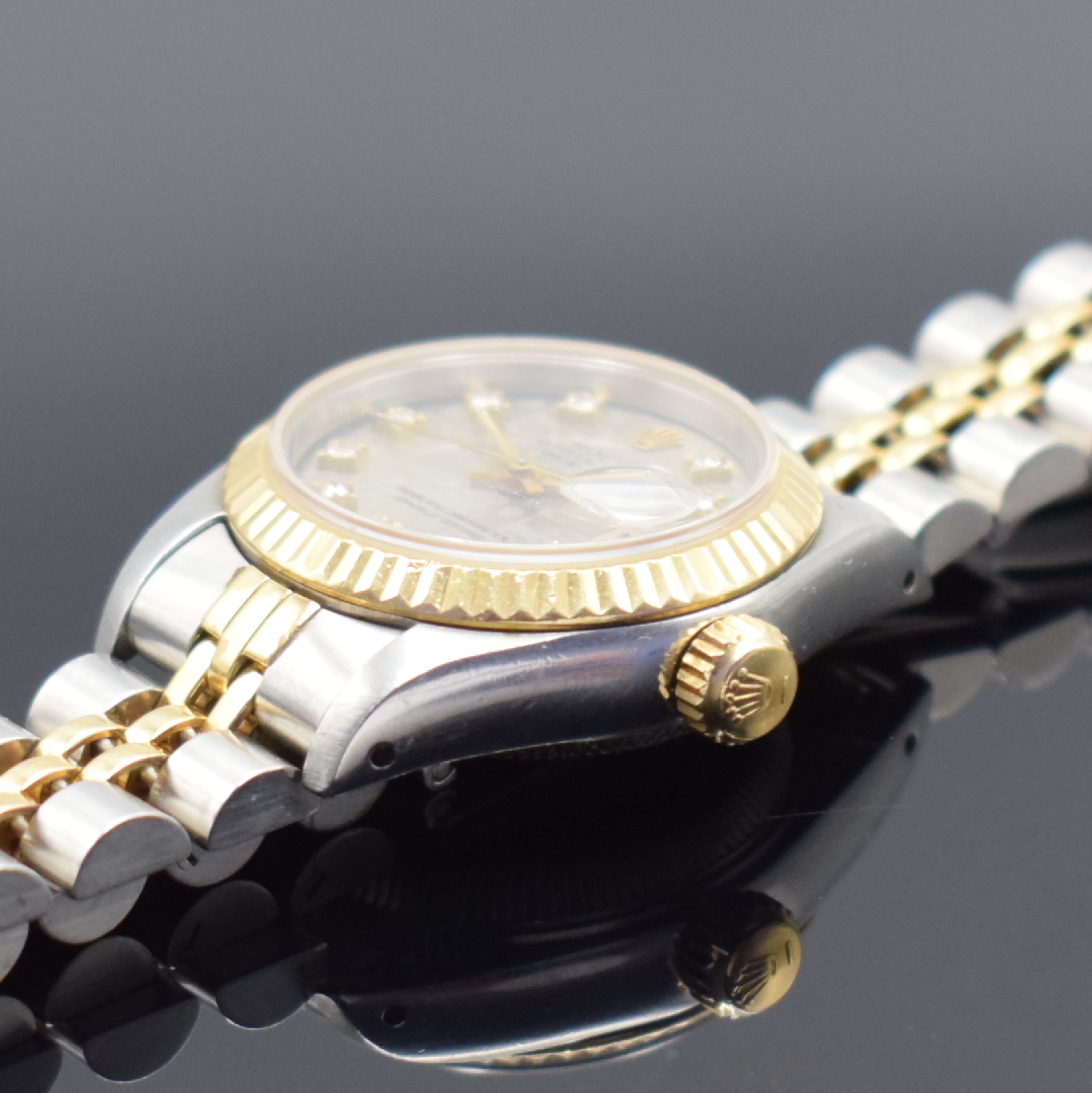 Detail c: ROLEX Datejust Damenarmbanduhr in Stahl/Gold Referenz 69173, Schweiz um 1986, Automatik, verschr. Oystergeh., orig. Jubileeband Ref. 62523D.18, ...
